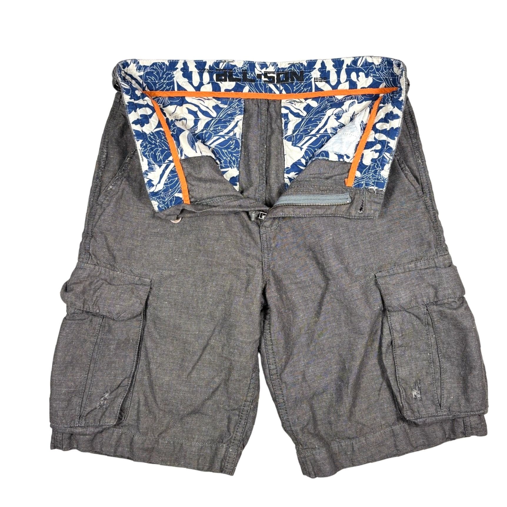 Vintage VINTAGE All Son Cargo Shorts Mens 32 Gray 90s Hong Kong Cotton Linen Casual Cargo Shorts Mens 32 Mens Size US 32 / EU 48 - 2 Thumbnail