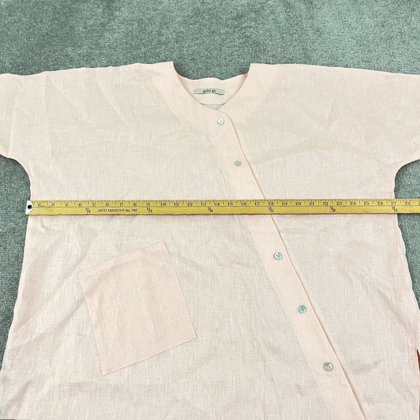 Pinko Gaby Ga Shirt Womens M/L Oversized 100% Linen Pink Tunic Top - Button-Up Crew Neck Dolman Sleeve Classic 3/4 Sleeve Vintage? No (pre-owned) Size M / US 6-8 / IT 42-44 - 4 Thumbnail