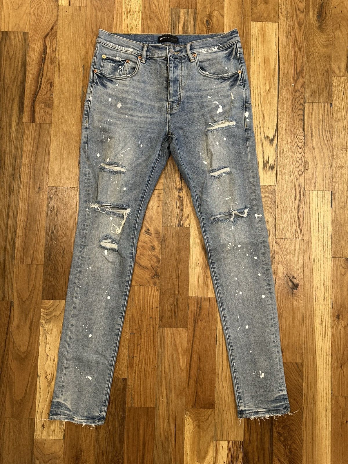 Purple Brand Purple Brand Knee Hole Blue Denim Jeans Size 33 Size US 33 - 1 Thumbnail