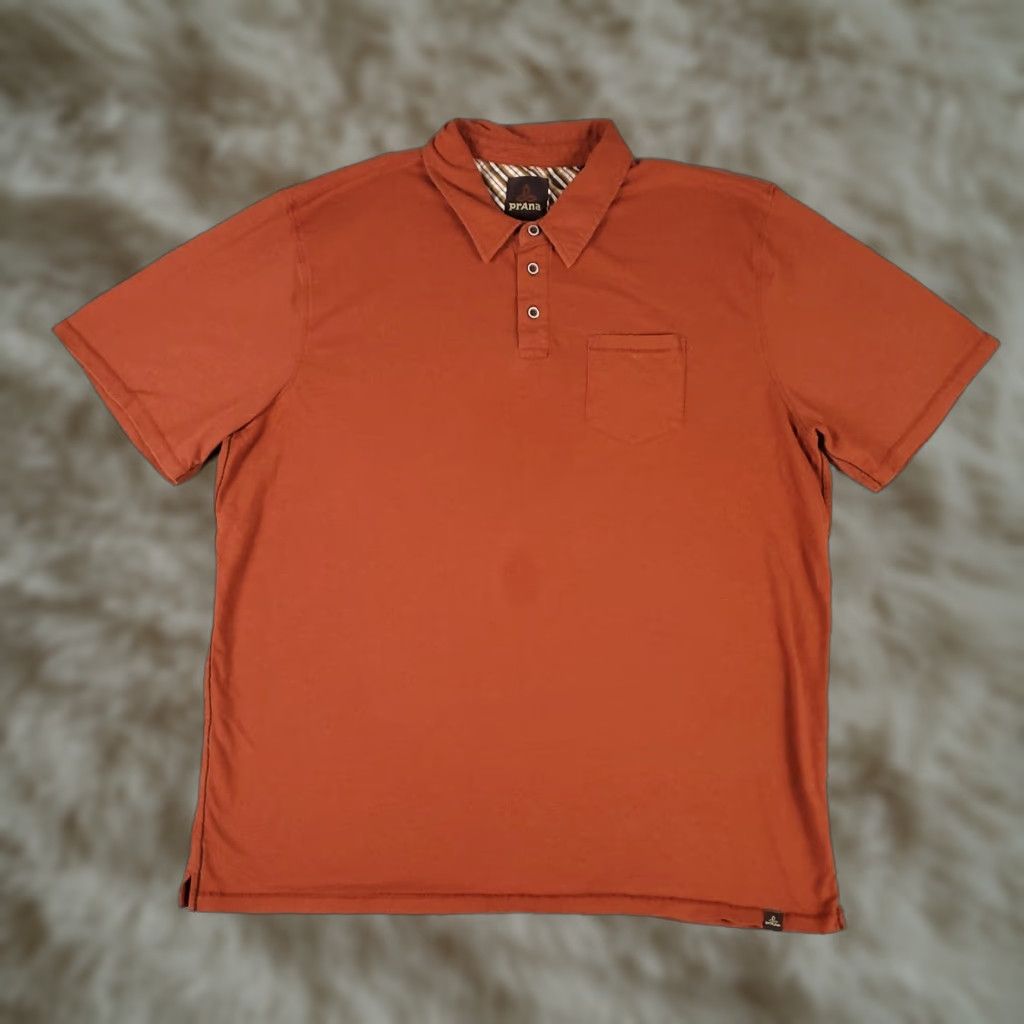 Prana prAna Polo Shirt Adult 2XL Orange Short Sleeve Casual Golf Mens Size US XXL / EU 58 / 5 - 1 Thumbnail