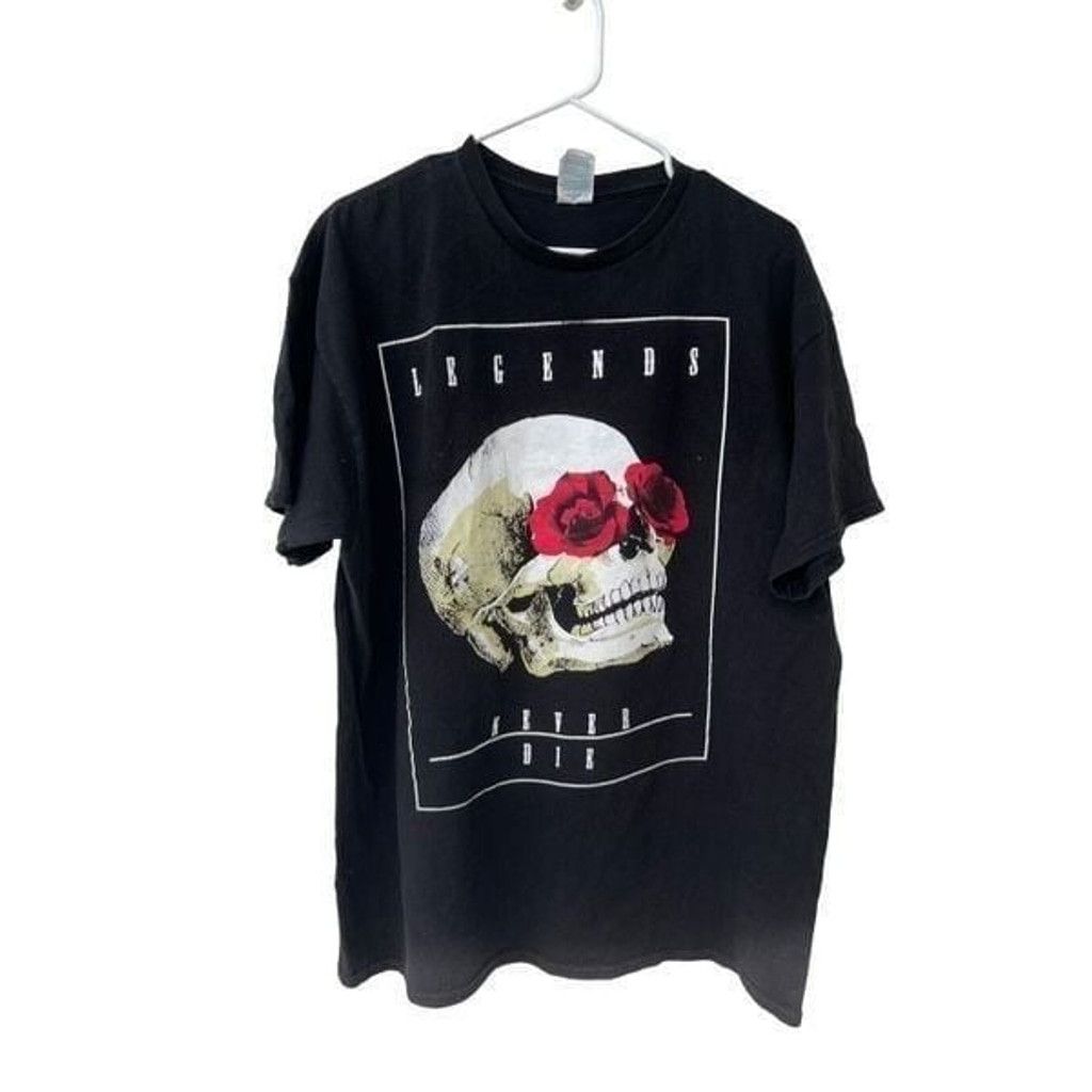 Vintage Vintage Legends Never Die Skull Shirt Mens 2XL Size US XL / EU 56 / 4 - 1 Thumbnail