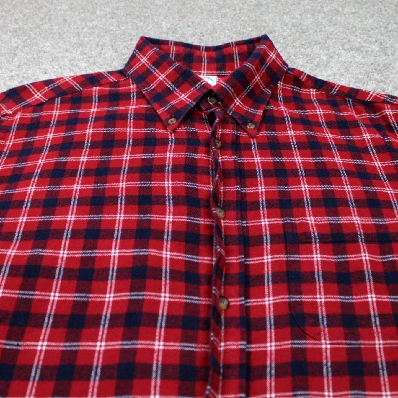 Brooks Brothers Brooks Brothers Regent Flannel Shirt Mens Large Red/Black Buffalo Plaid Cotton Shirt Size US L / EU 52-54 / 3 - 4 Thumbnail
