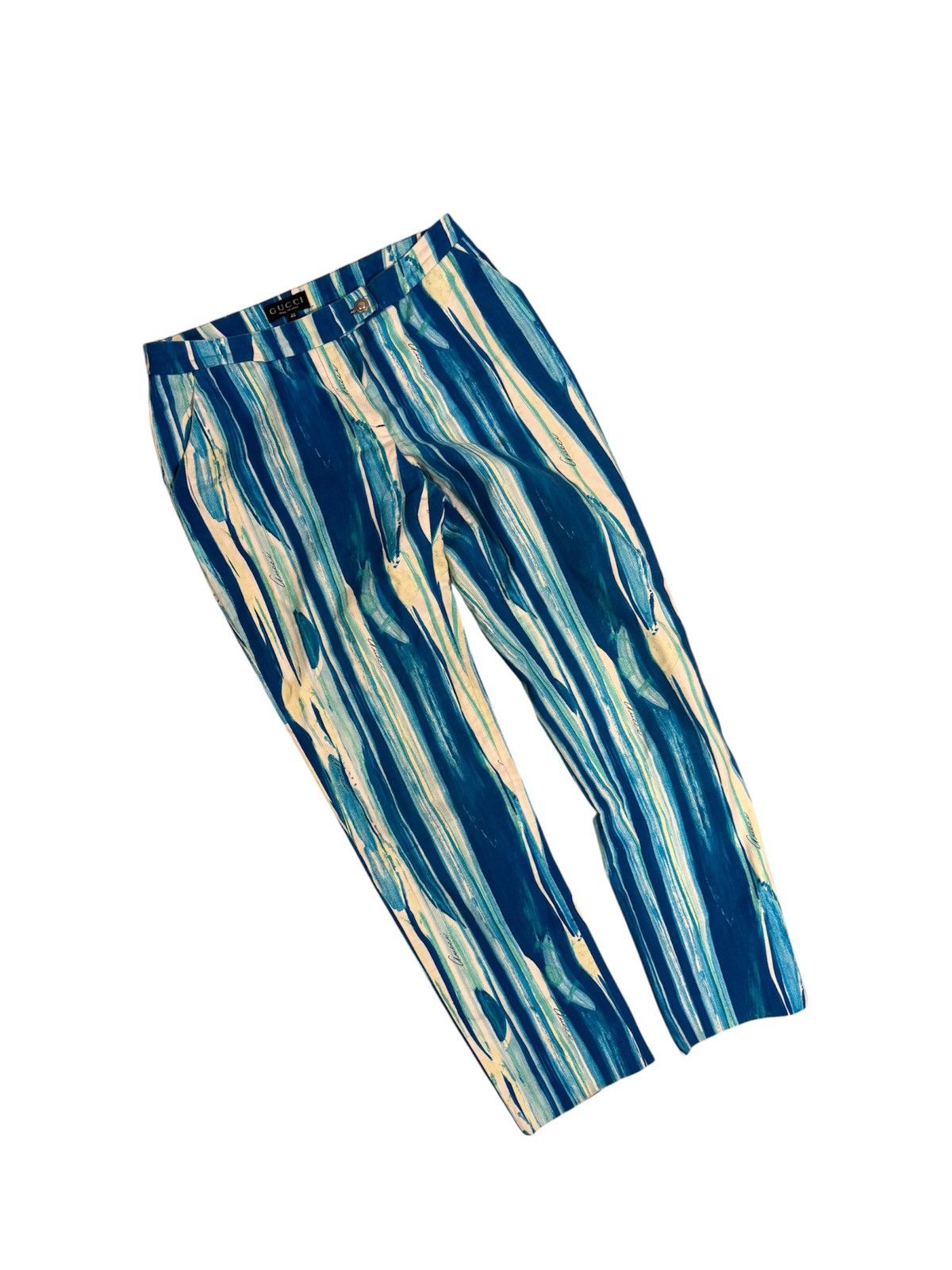 Gucci Gucci Tom Ford SS1996 Runway Painted Print Trousers Size 28" / US 6 / IT 42 - 1 Thumbnail