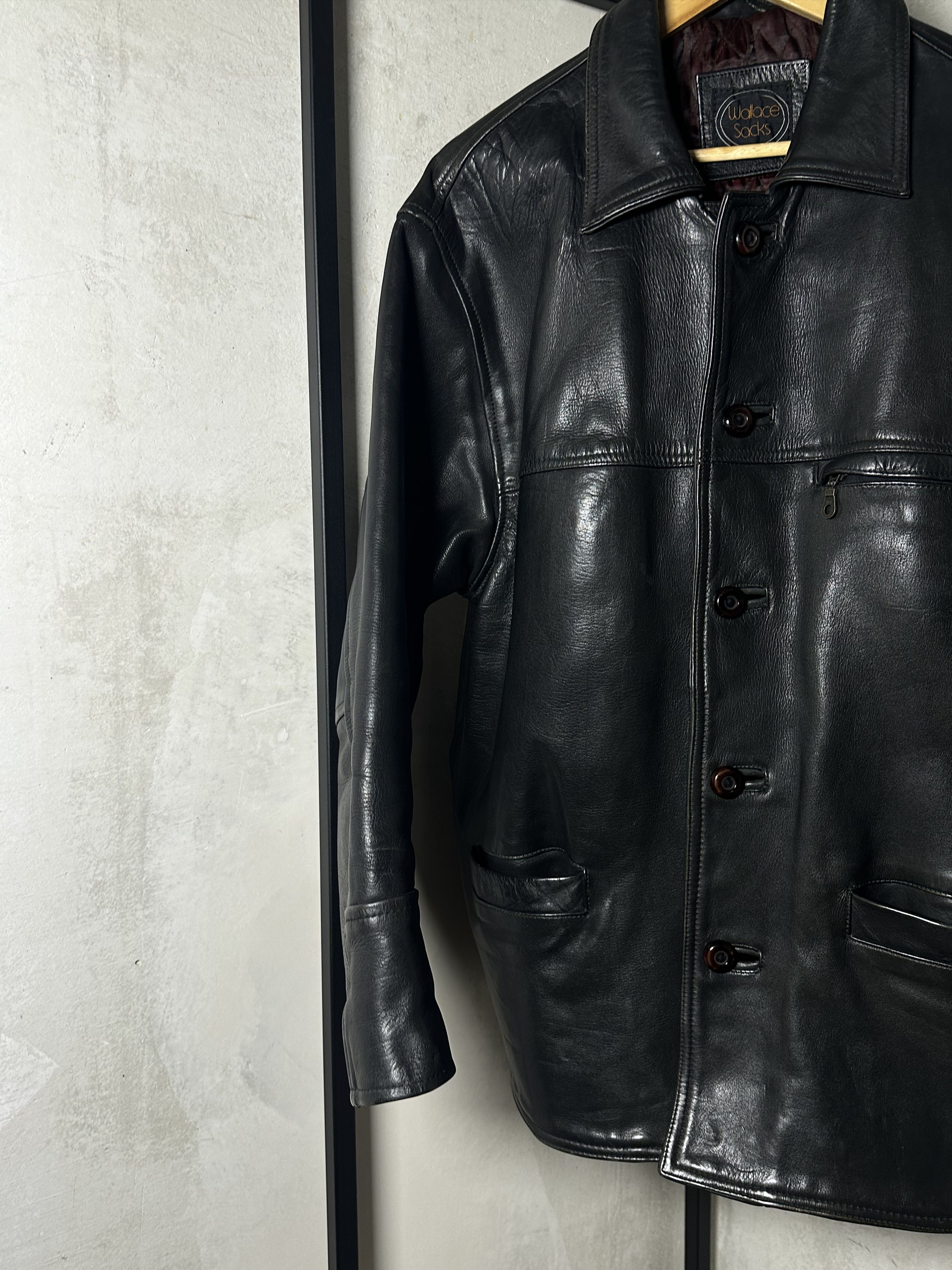 Wallace & Barnes Wallace Sacks Thick Leather Button Up Jacket Size US L / EU 52-54 / 3 - 5 Thumbnail