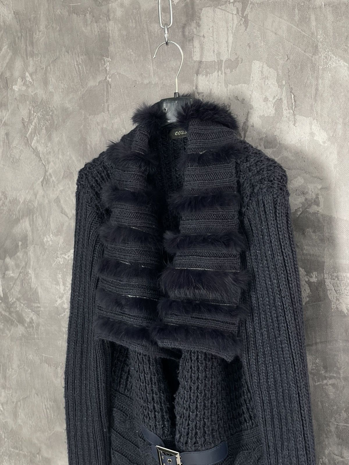 If Six Was Nine × Jean Paul Gaultier × Le Grande Bleu (L.G.B.) Faux Fur LGB Sweater Crazy Opium Punk Design Y2K ITALY Size M / US 6-8 / IT 42-44 - 7 Thumbnail