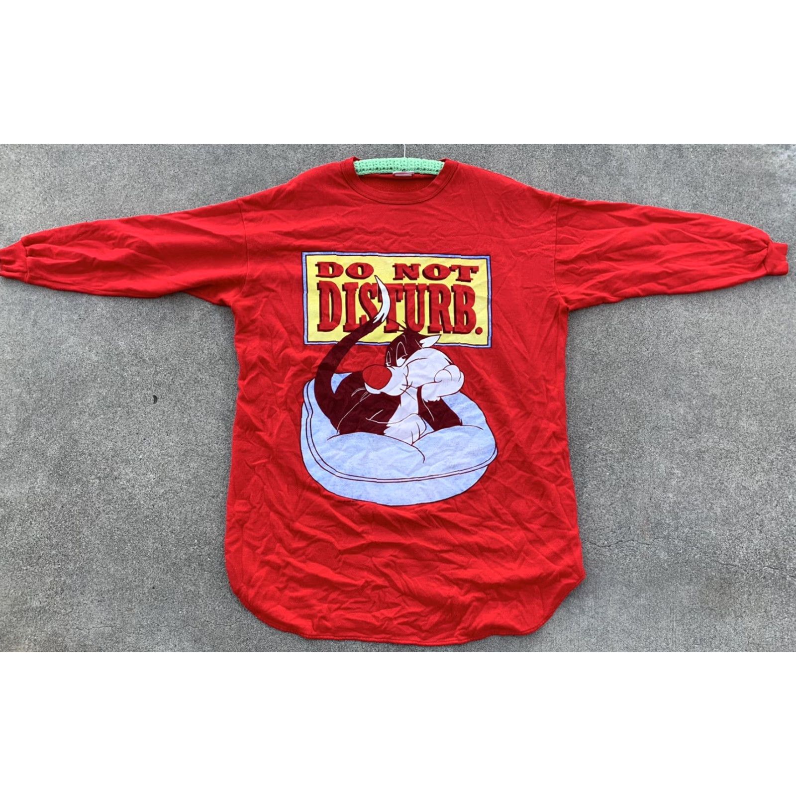 Vintage VTG 90s Looney Tunes Sylvester Long Sweatshirt Sleepy Heads 1990s Red One Size Adults Men Women Boys Girls Night Shirt Top Hoodie Size ONE SIZE - 3 Thumbnail