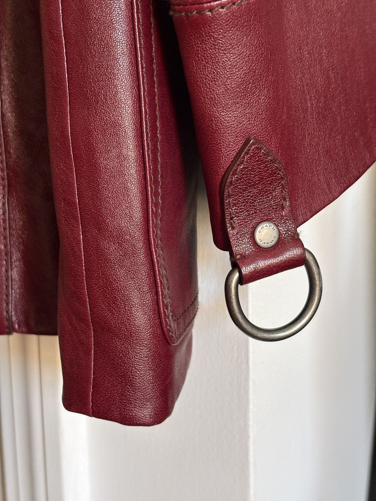 Coach Coach Maroon Lambs Leather Long Coat Size US L / EU 52-54 / 3 - 6 Thumbnail