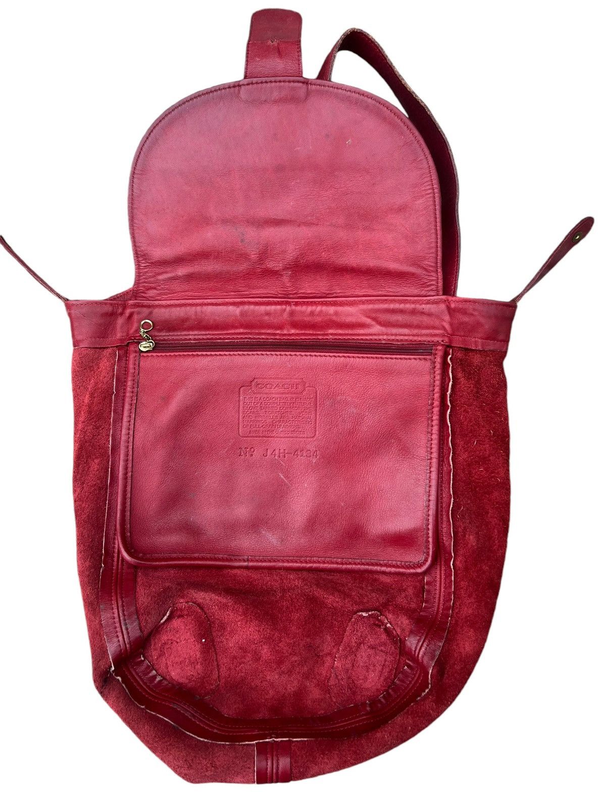 Coach Vintage 90s Coach Faded Patina Leather Backpack Bag Size ONE SIZE - 19 Thumbnail