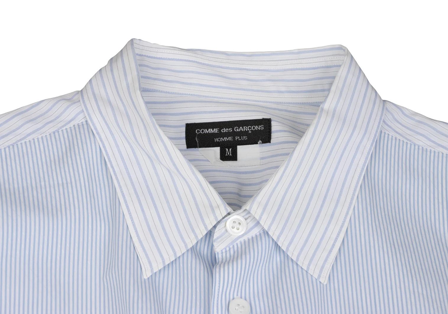 Comme des Garcons Homme Plus Layered Stripe Long Sleeve Shirt in Blue and Off White Size US M / EU 48-50 / 2 - 4 Thumbnail