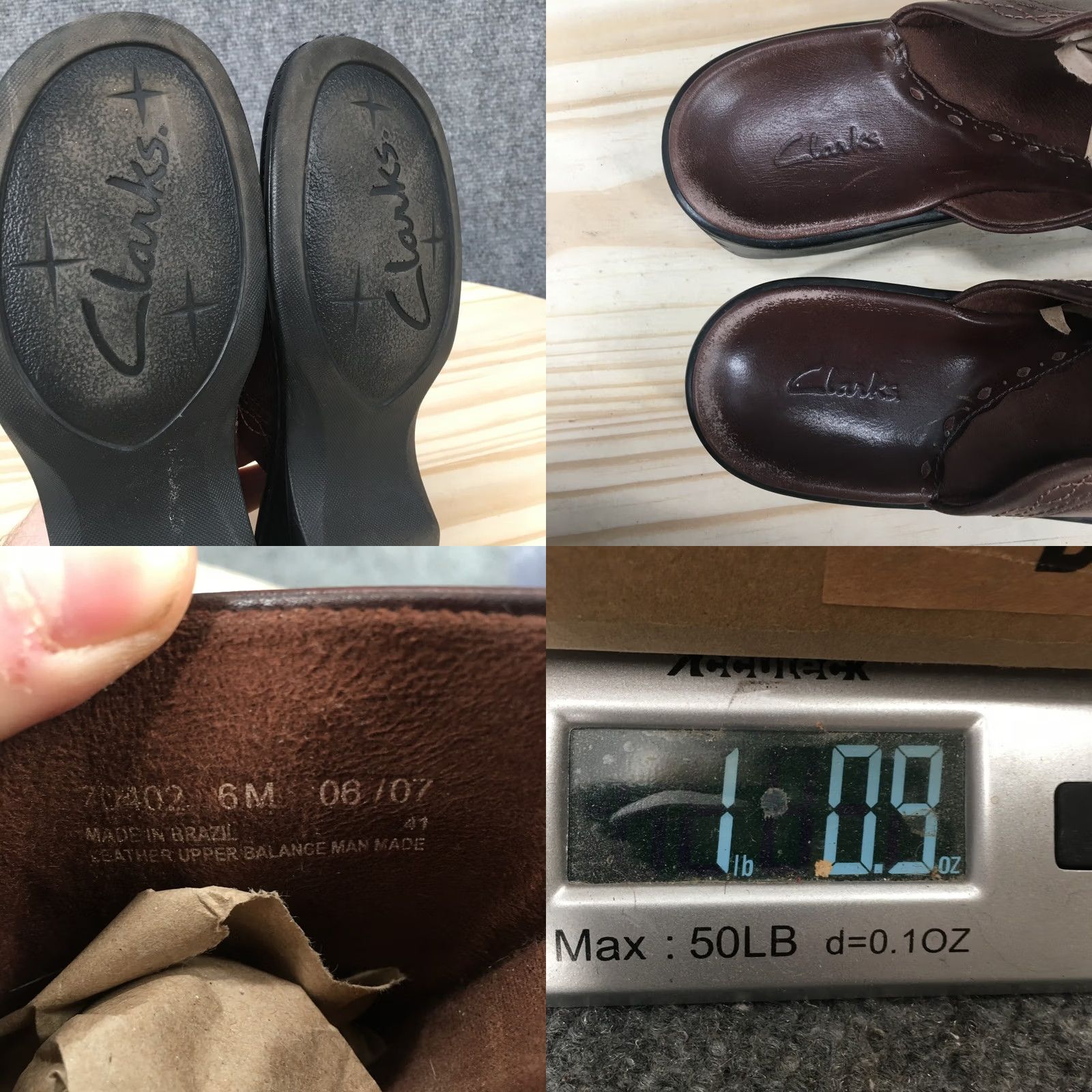 Clarks Clarks Sandals Womens Mules 6 Slip On Brown Leather Casual Comfort Flat Shoes Size US 6 / IT 36 - 9 Thumbnail