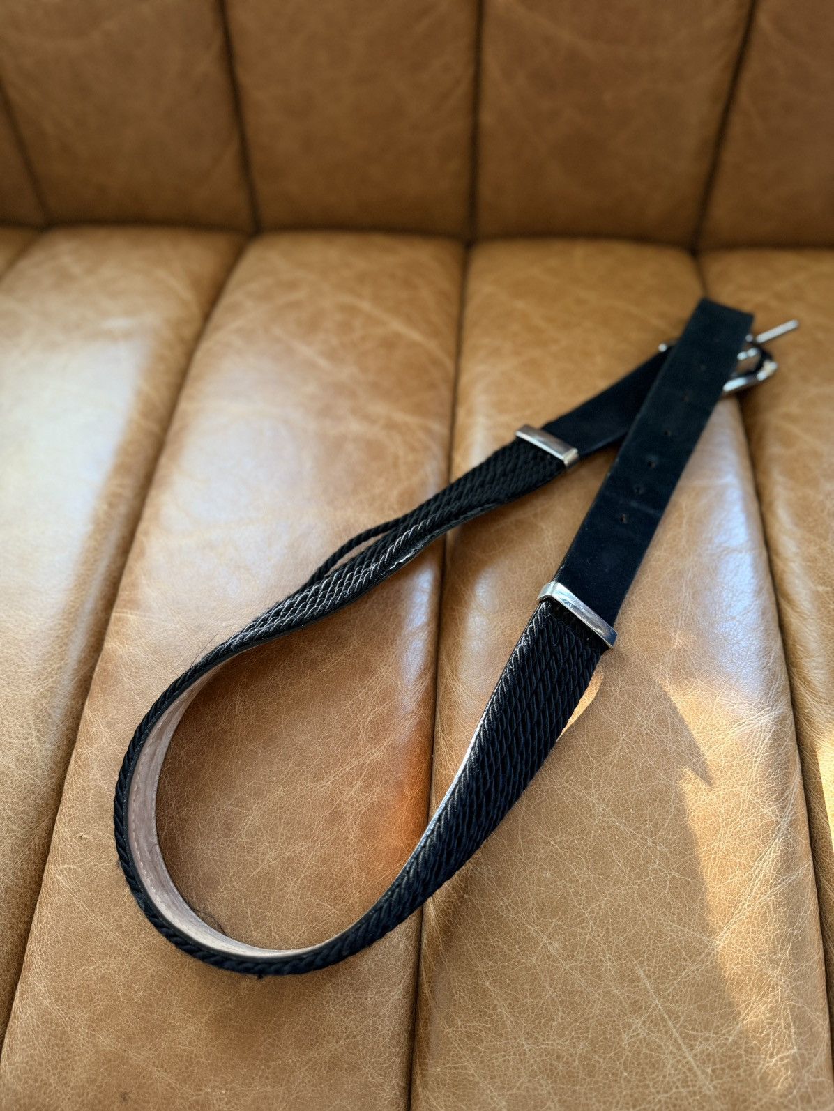 Balmain × H&M FW15 Black Silver Tip Belt Size 32 - 4 Thumbnail