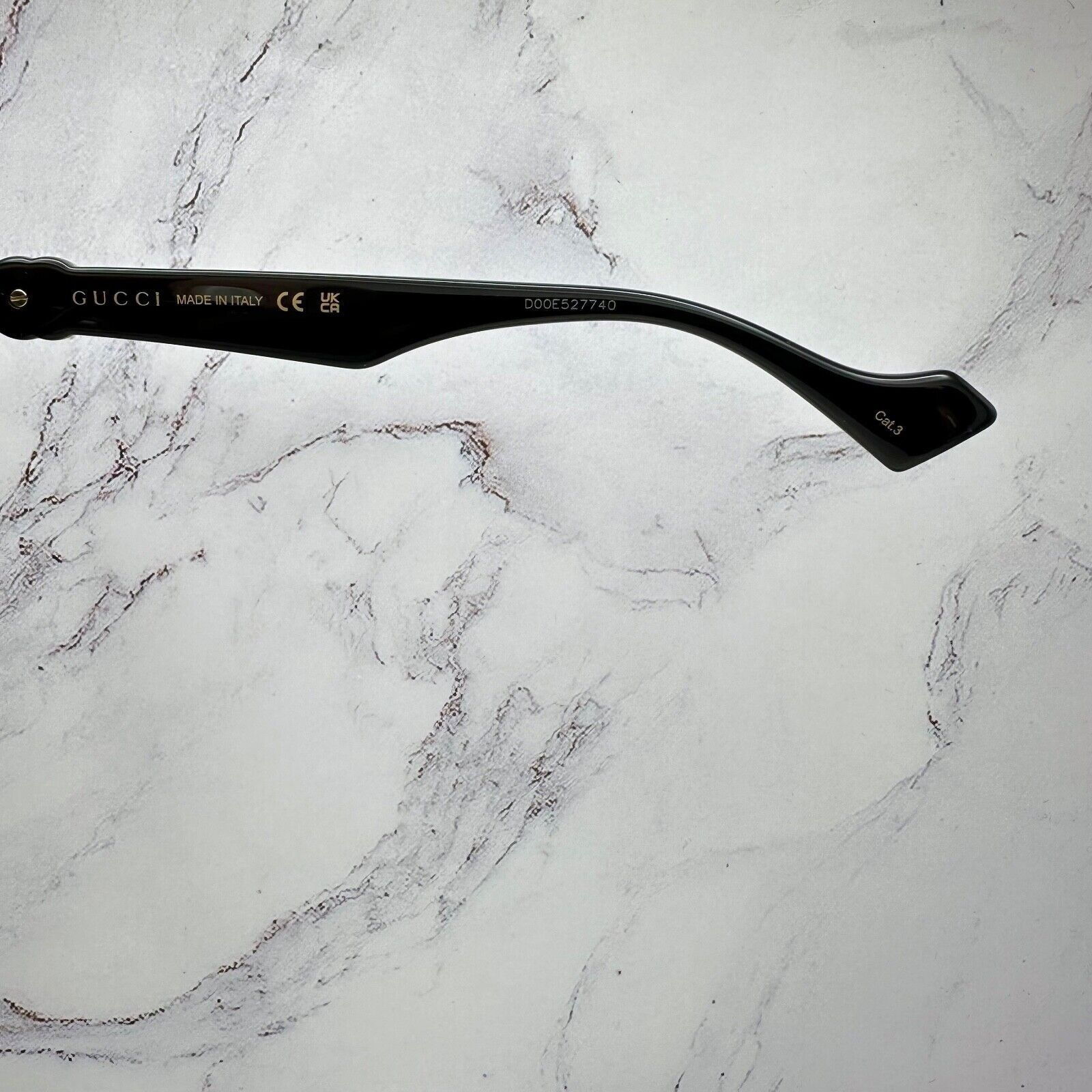 Gucci New Gucci Sunglasses Black Geometric Rectangle Gold GG Size ONE SIZE - 9 Thumbnail