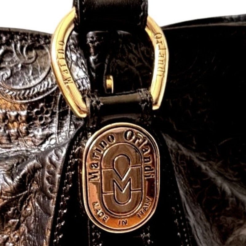 NBDN Nobrandedon Marino Orlandi Leather Black/Gold Tote Bag Size ONE SIZE - 8 Thumbnail