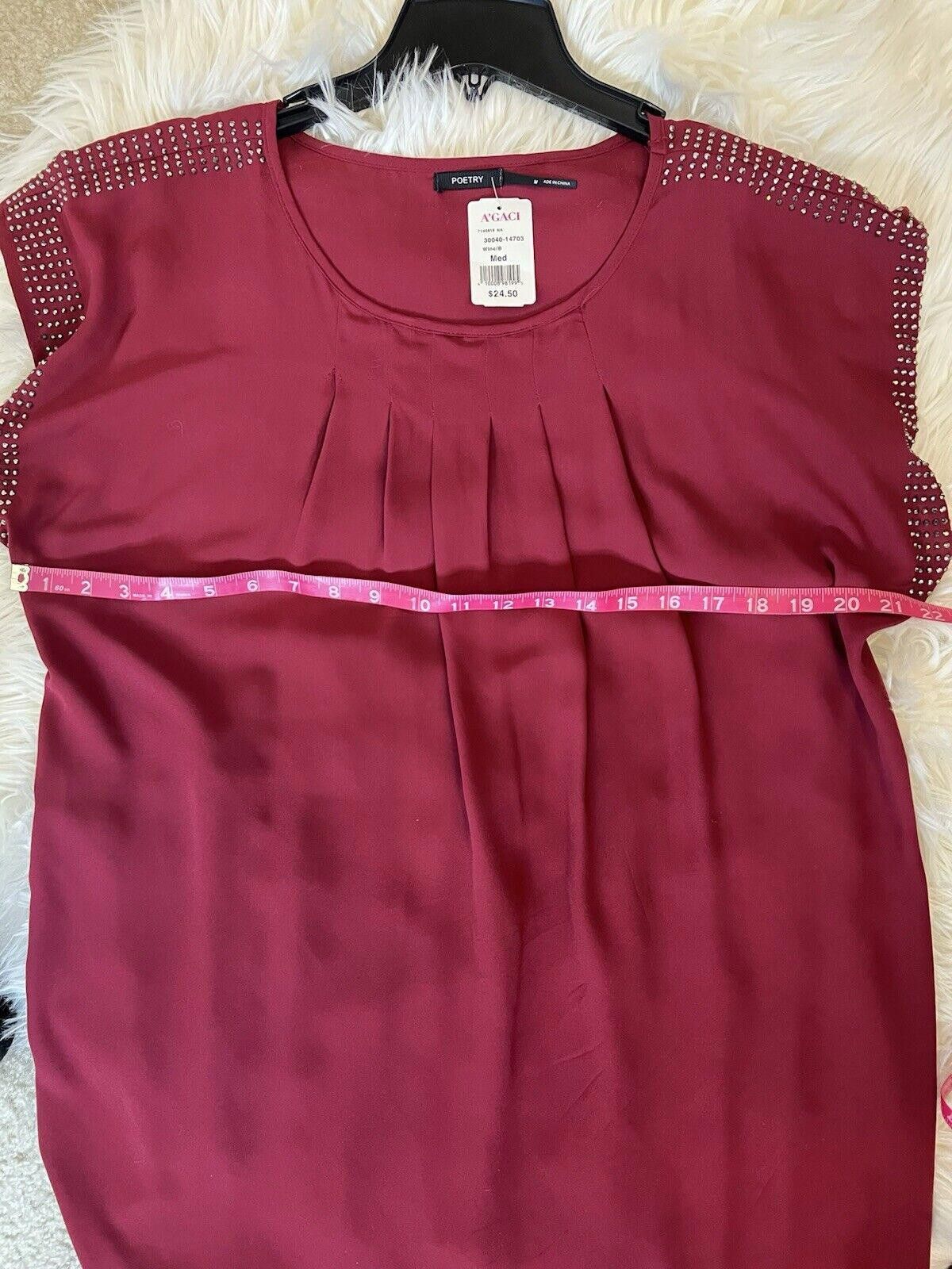 Designer Poetry Women’s Flowy Pleated Studded Dress Missing Belt! Size M / US 6-8 / IT 42-44 - 5 Thumbnail