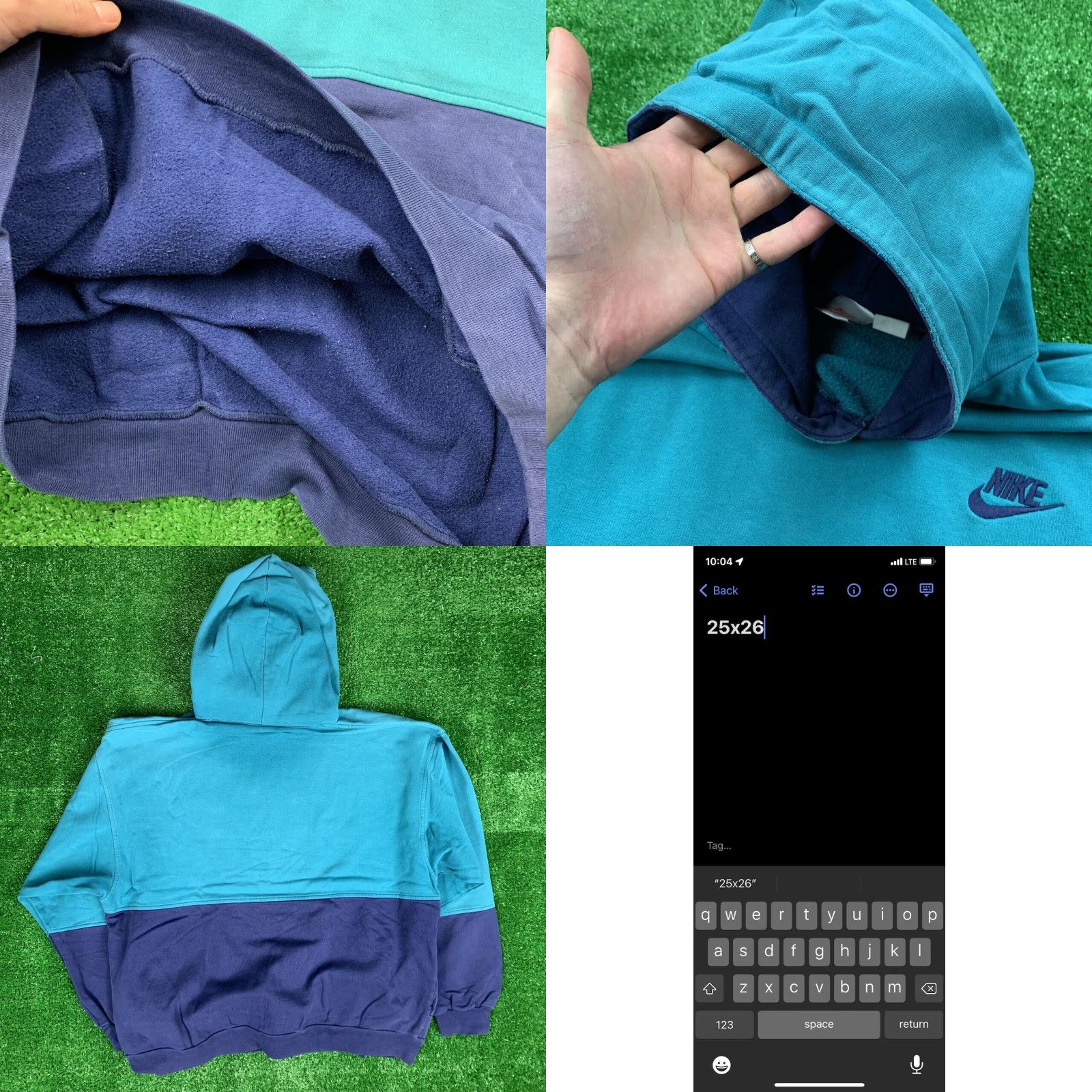 Nike Nike Vintage Sweatshirt Mens T Shirt Tonal Hoodie Center Swoosh Blue 80s Rap Size US XL / EU 56 / 4 - 8 Thumbnail