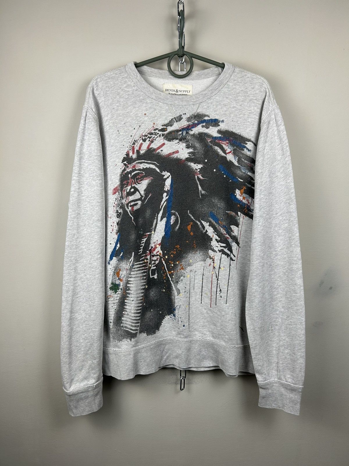 Polo Ralph Lauren Vintage Denim Supply Ralph Laurent Indian Logo Sweatshirt Size US L / EU 52-54 / 3 - 1 Thumbnail