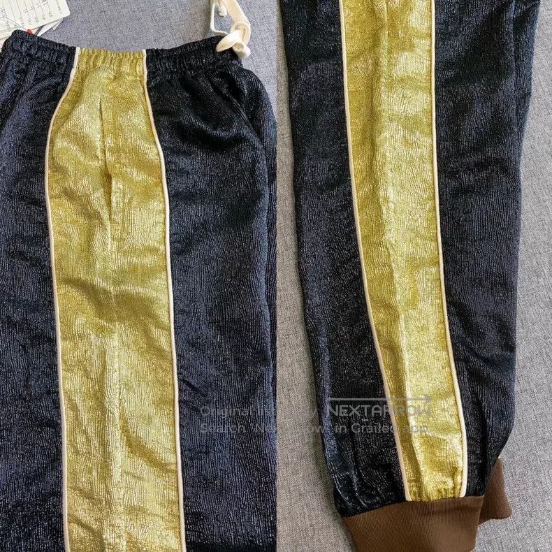 Gucci Gucci SizeXS FW21 crepe silk gold and silver silk casual tr Size 42" / US 20 - 5 Thumbnail