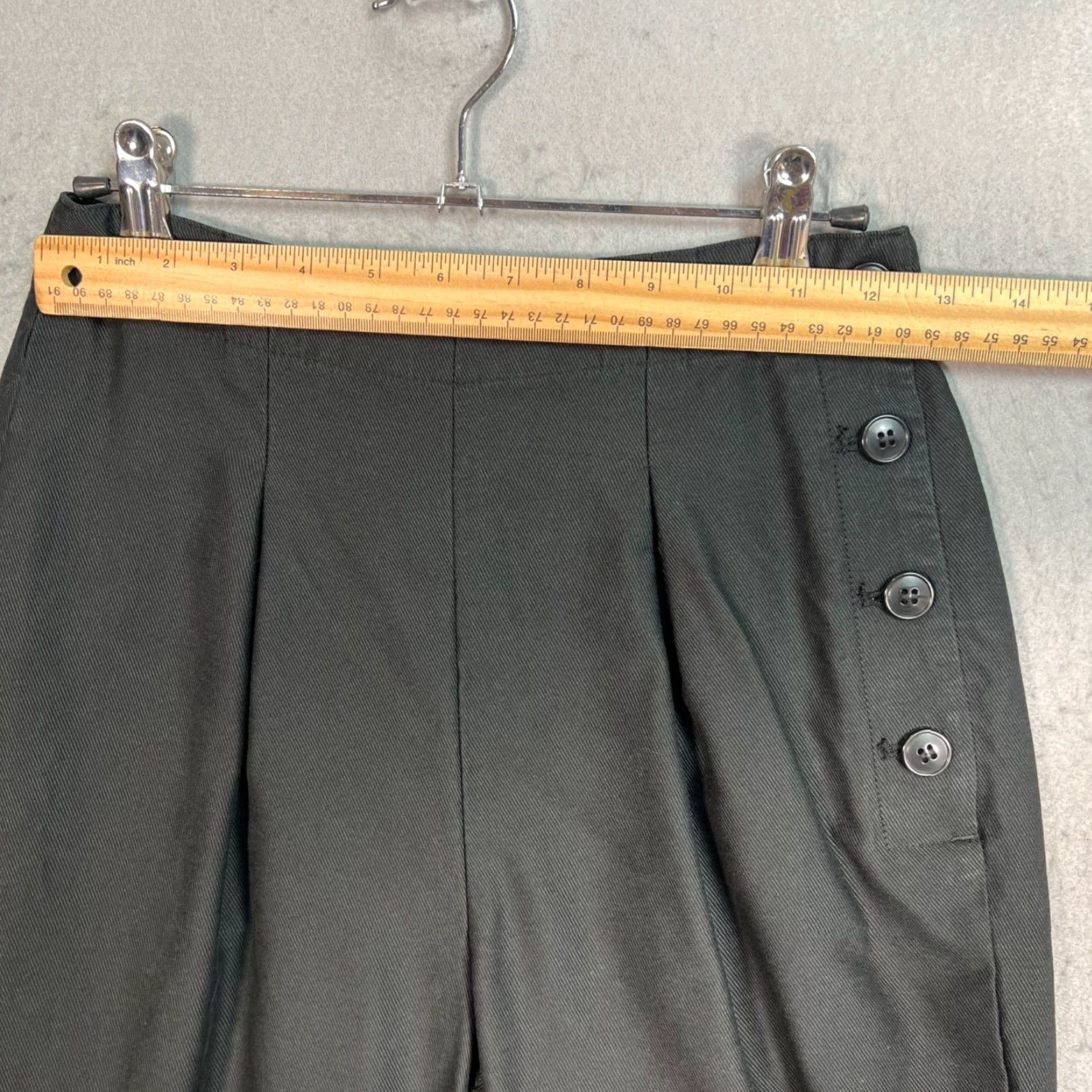 Madewell Madewell Pants Womens 00 Black High-Waisted Tapered Side Button Detail Dress Pants Size 24" / US 00 / IT 34 - 5 Thumbnail