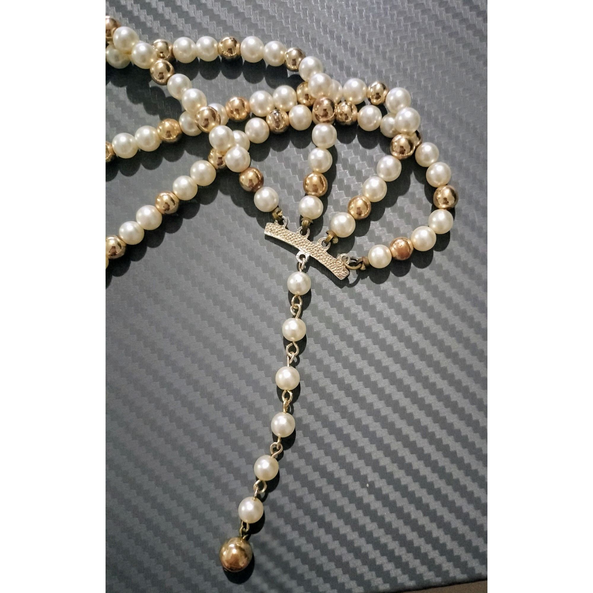 Vintage Vintage Multi Strand Faux Pearl Necklace White Gold Tone Dec Size ONE SIZE - 17 Thumbnail