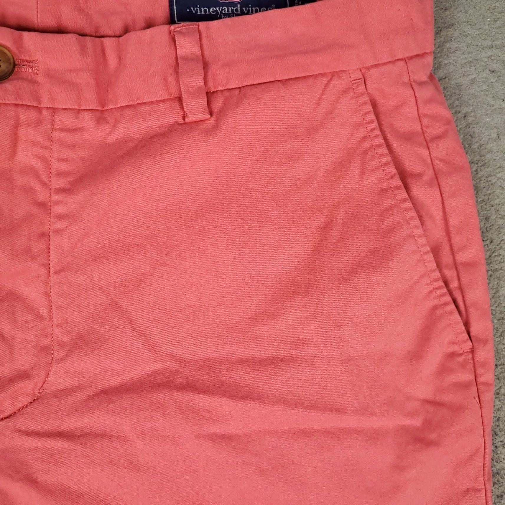 Vineyard Vines Vineyard Vines Shorts Mens 35 Pink Chino Flat Front Slash Pocket Casual Wear Size US 35 - 3 Thumbnail