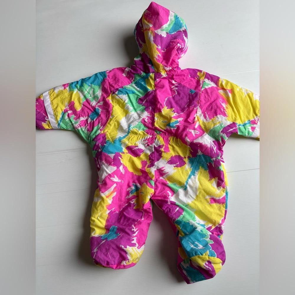 Designer Vintage 90s Retro colourful One-Piece Coat for Little Girls Size US XXS / EU 40 - 2 Thumbnail