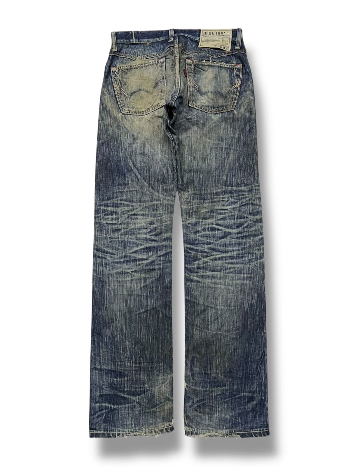 Edwin Vintage Edwin 503 Blue Trip Japan - 💥Rare💥 Crazy Mud Wash Size US 32 / EU 48 - 3 Thumbnail