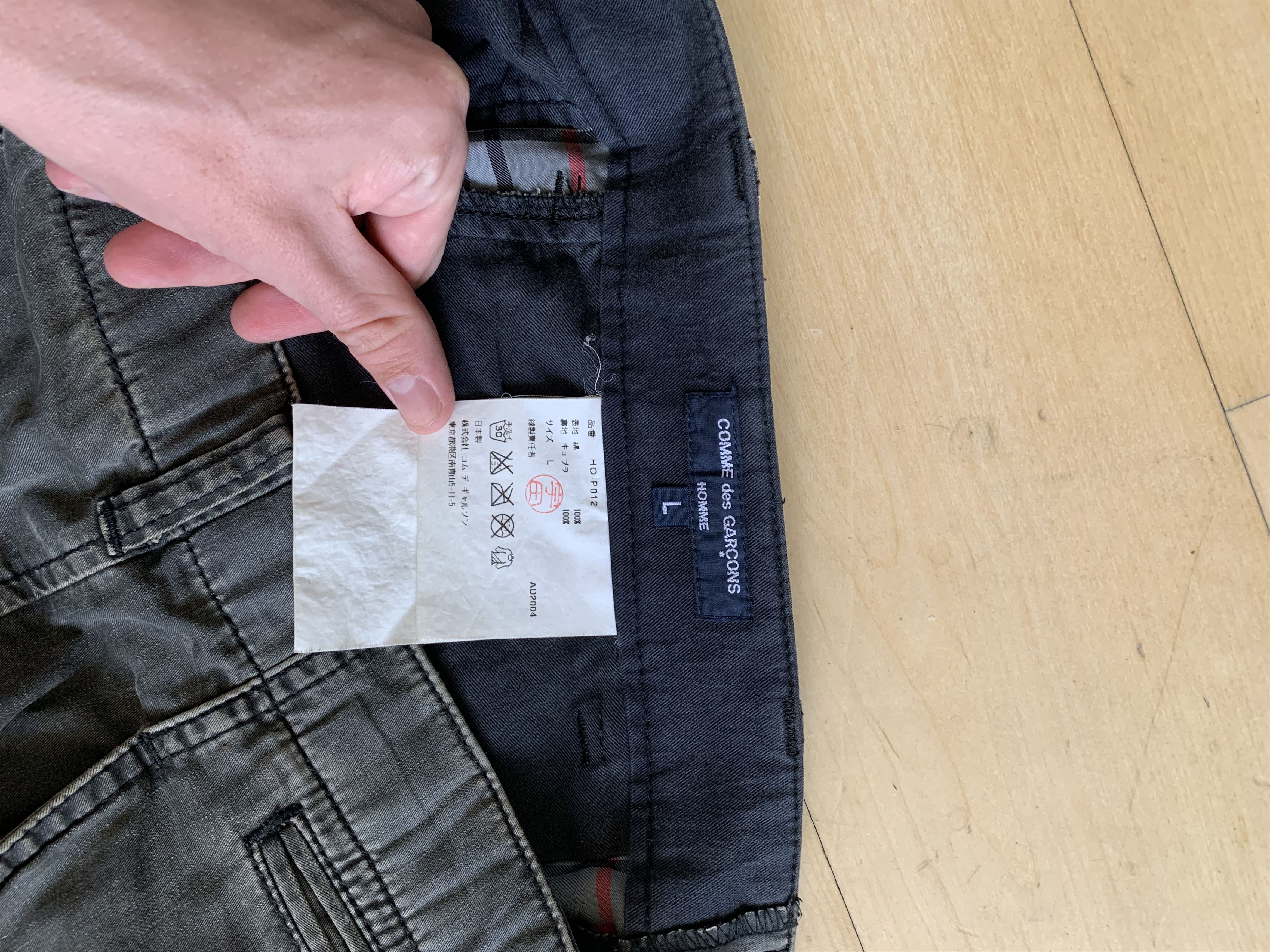 Comme des Garcons Homme Comme des Garcons Homme Grey Pocket Pants Size US 31 - 8 Thumbnail