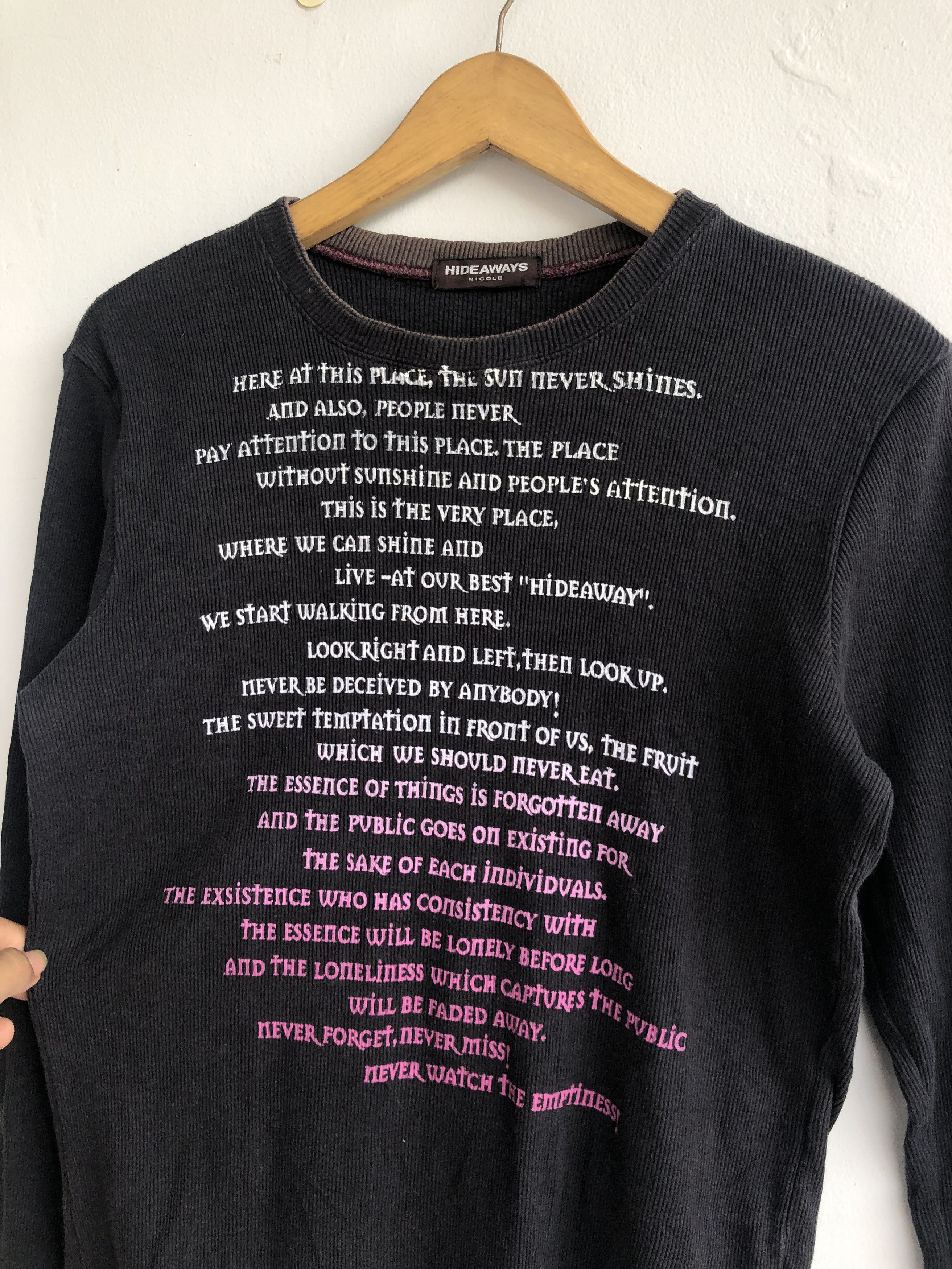 If Six Was Nine × Japanese Brand × Le Grande Bleu (L.G.B.) Y2k Hideways Poem Rib Longsleeve Size US M / EU 48-50 / 2 - 2 Thumbnail