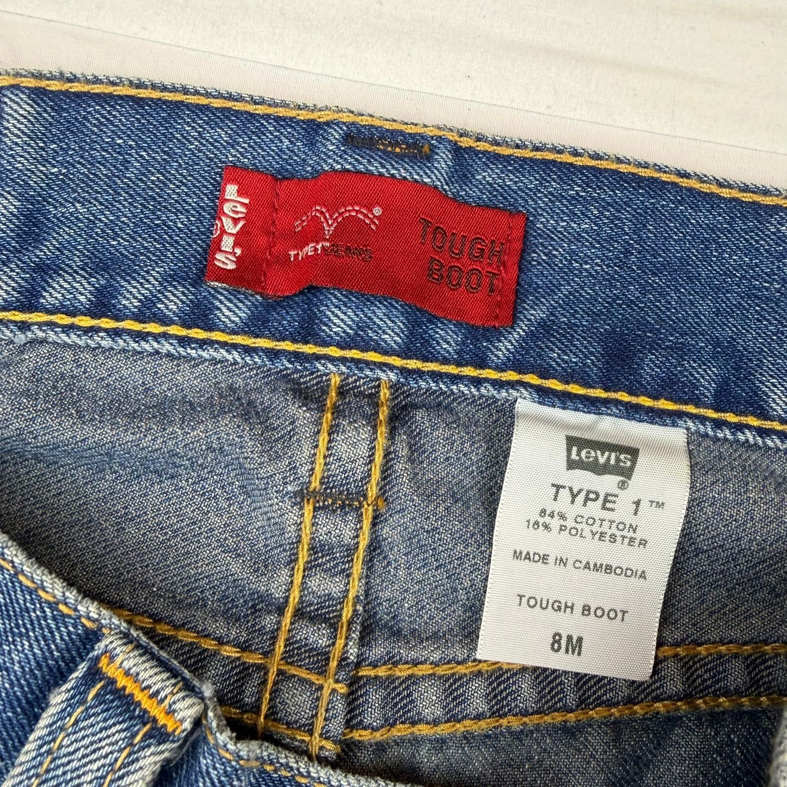 Levi's Y2K Levi's Type 1 Tough Boot Distressed Bootcut Jeans Size 8 Size 30" / US 8 / IT 44 - 5 Thumbnail
