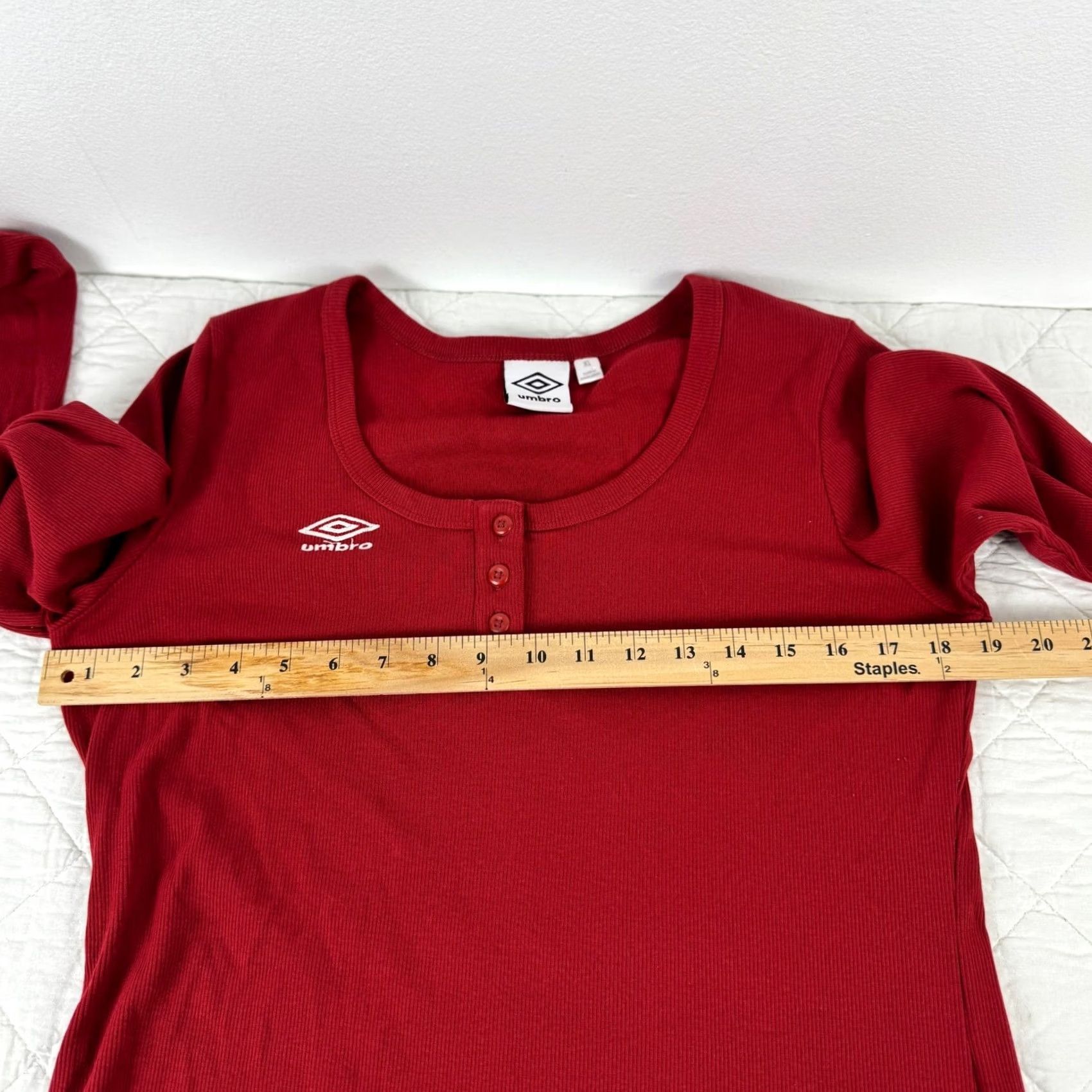 Umbro Umbro Ribbed Henley Long Sleeve Shirt Womens XL Scoop Neck Athletic Top Size XL / US 12-14 / IT 48-50 - 4 Thumbnail