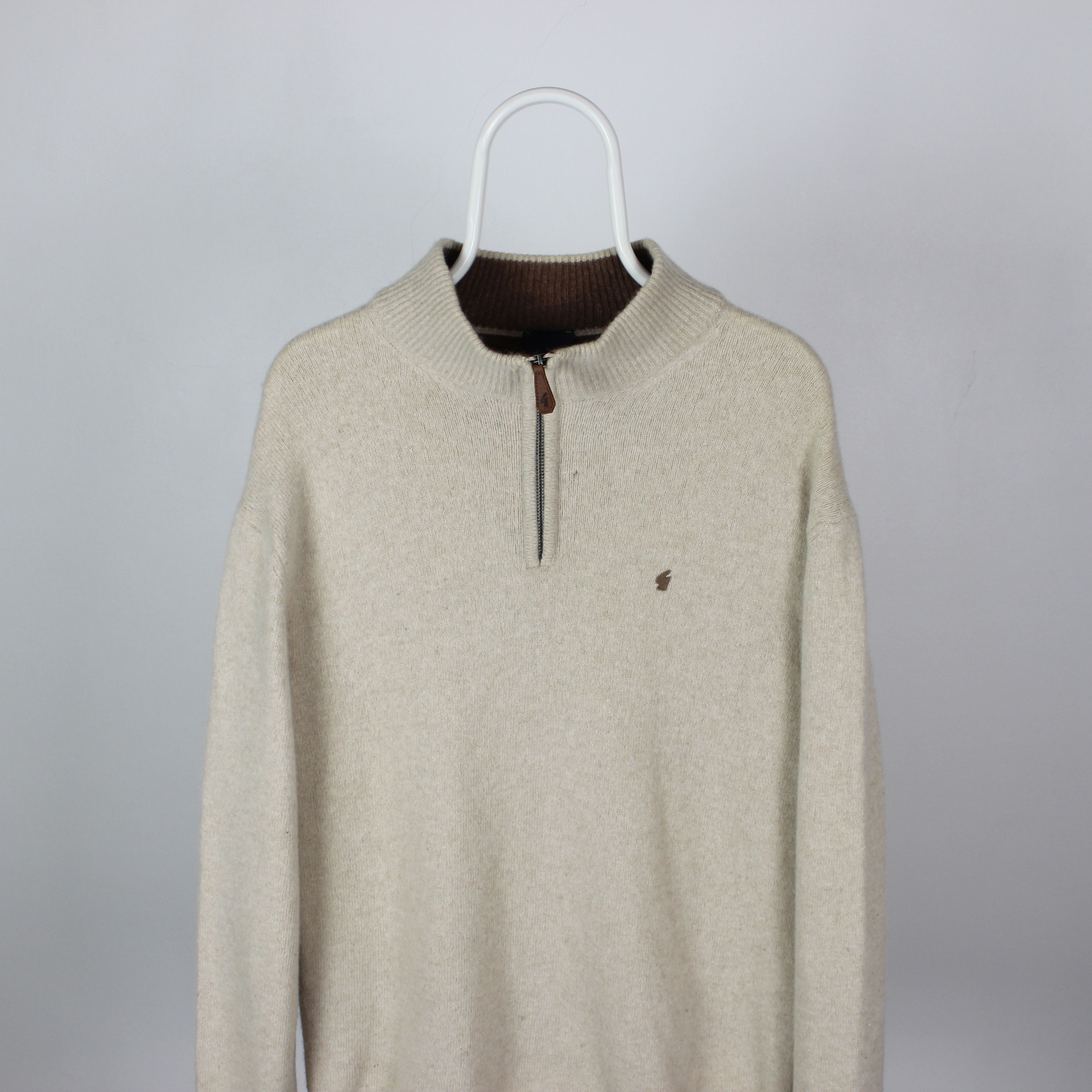 Gabicci Gabicci zip sweater beige pure wool Collezione True L XL Size US XL / EU 56 / 4 - 4 Thumbnail