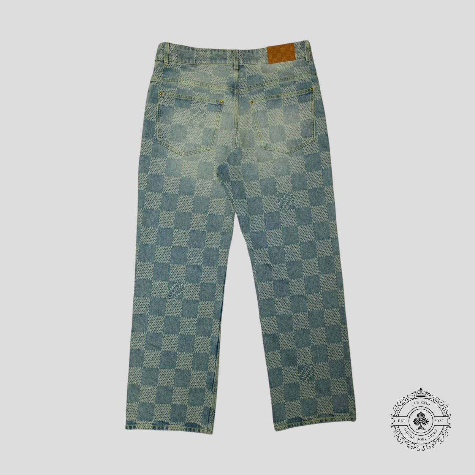 Louis Vuitton Louis Vuitton 3D Damier Denim Skate Pants in Medium Wash Size US 36 / EU 52 - 2 Thumbnail