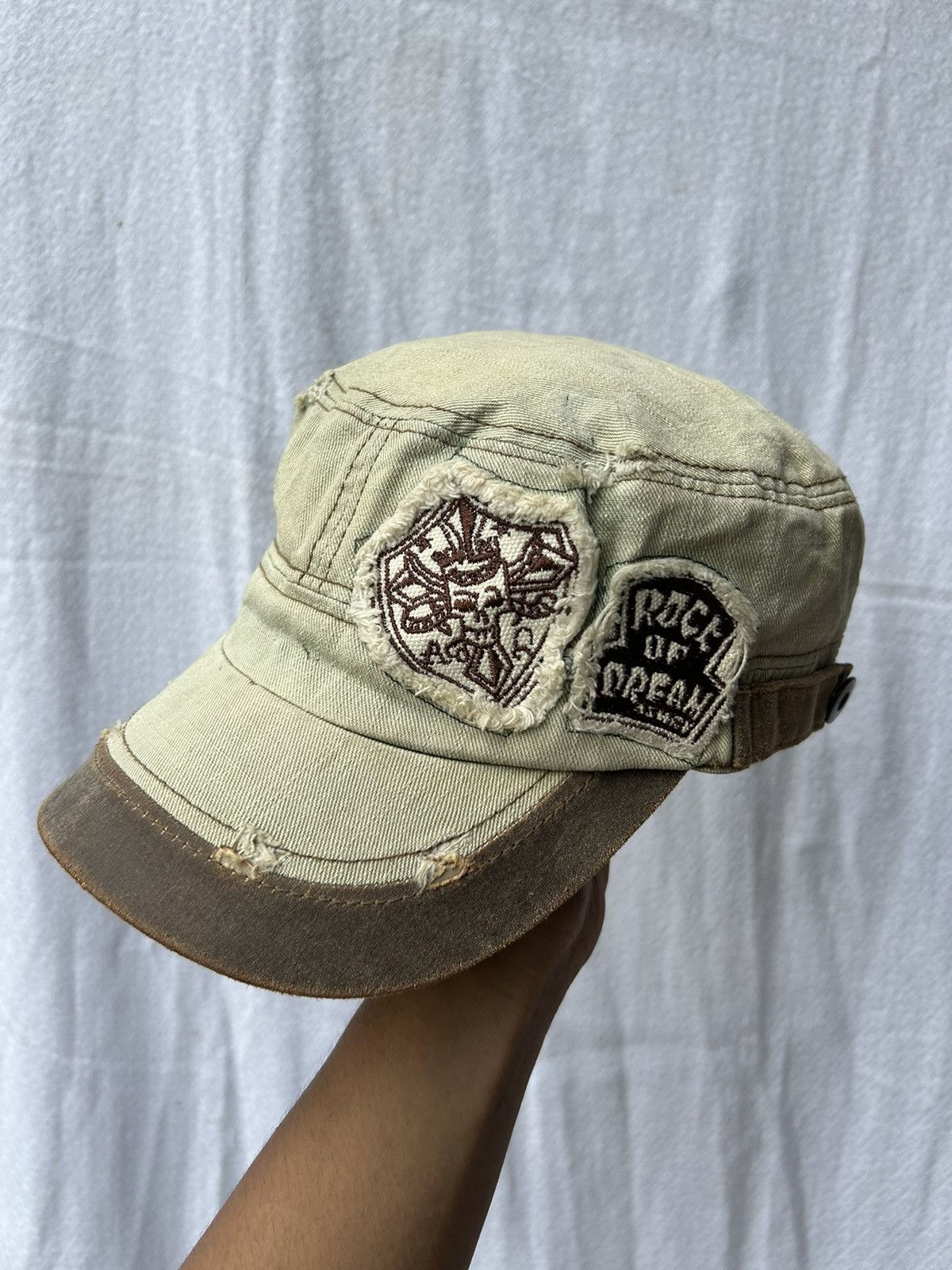 Japanese Brand 💸BINDINGOFFER💸Vintage Rock of Dream Skull Distressed Hats Size ONE SIZE - 1 Thumbnail