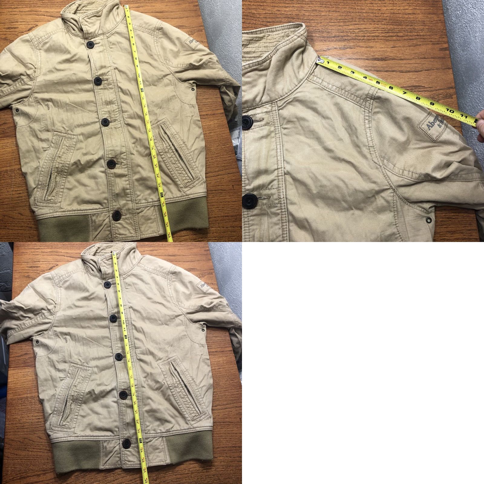 Abercrombie & Fitch Mens L Harrison Jacket Full Zip Military Brown 