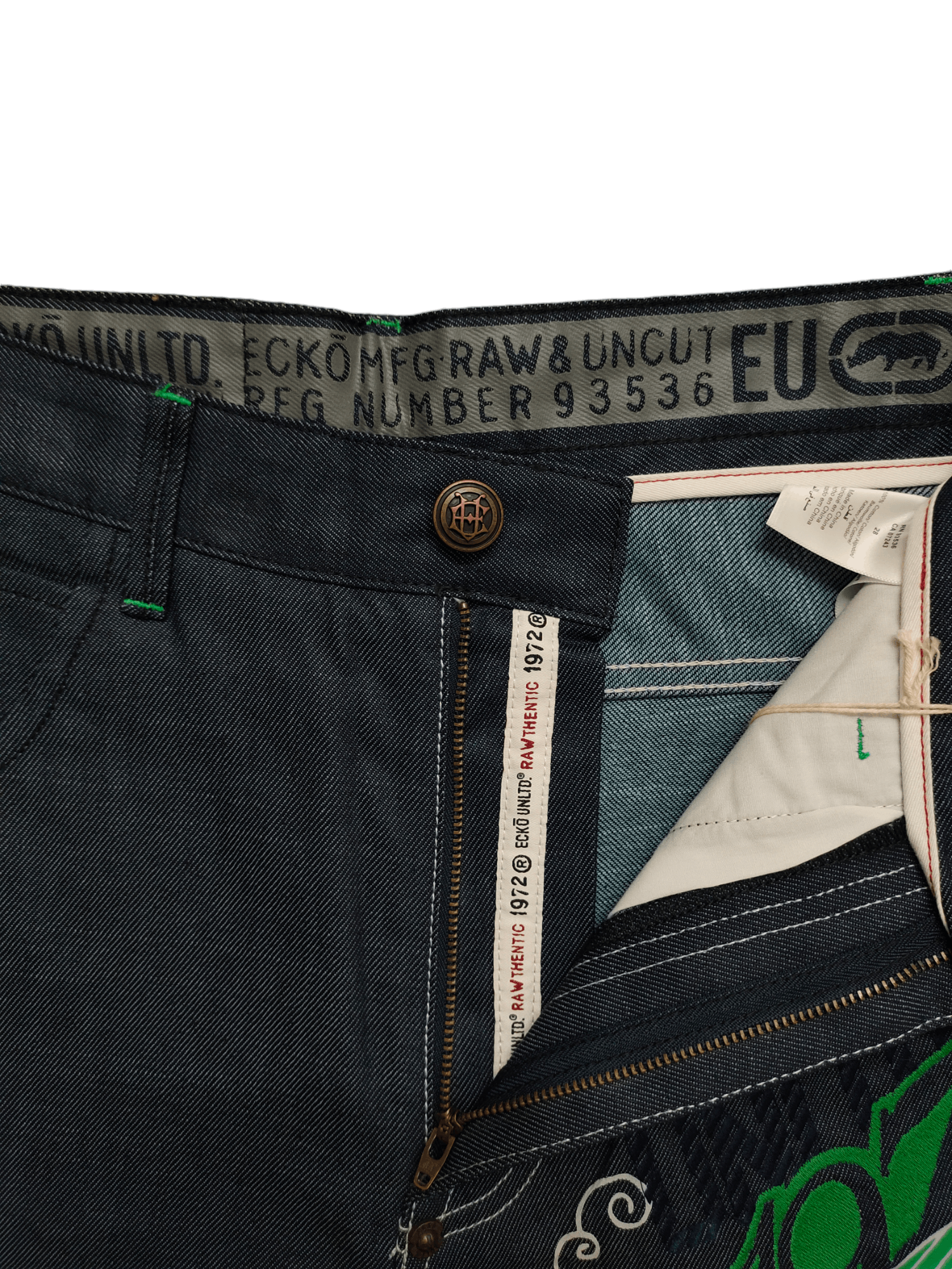 Ecko Unltd. Vintage Y2k Ecko Rhino Logo Graffiti Print Baggy Denim Jeans Size US 29 - 12 Thumbnail