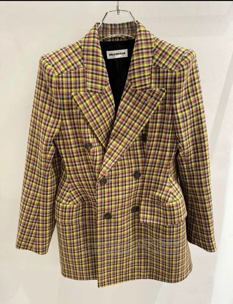 Balenciaga Balenciaga Checkered hourglass blazer Size XXS / US 00 / IT 34 - 1 Thumbnail