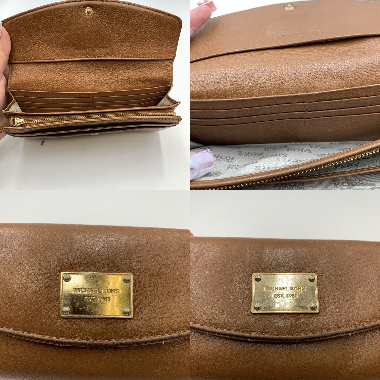 Michael Kors Michael Kors Women's Wallet Long Continental Flap Leather Brown Clutch Logo Credit Card Folding Size ONE SIZE - 8 Thumbnail
