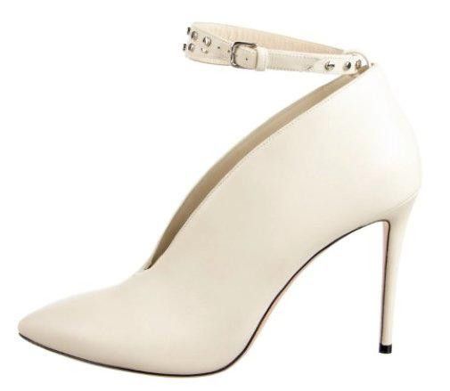 BNIB Jimmy Choo Ivory Leather Studded Ankle-Strap Heels