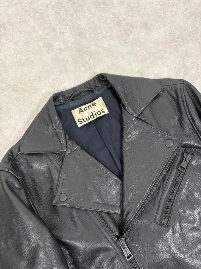 Acne Studios SS2014 Acne Studios Black Leather Asymmetrical Biker Jacket Size US S / EU 44-46 / 1 - 5 Thumbnail