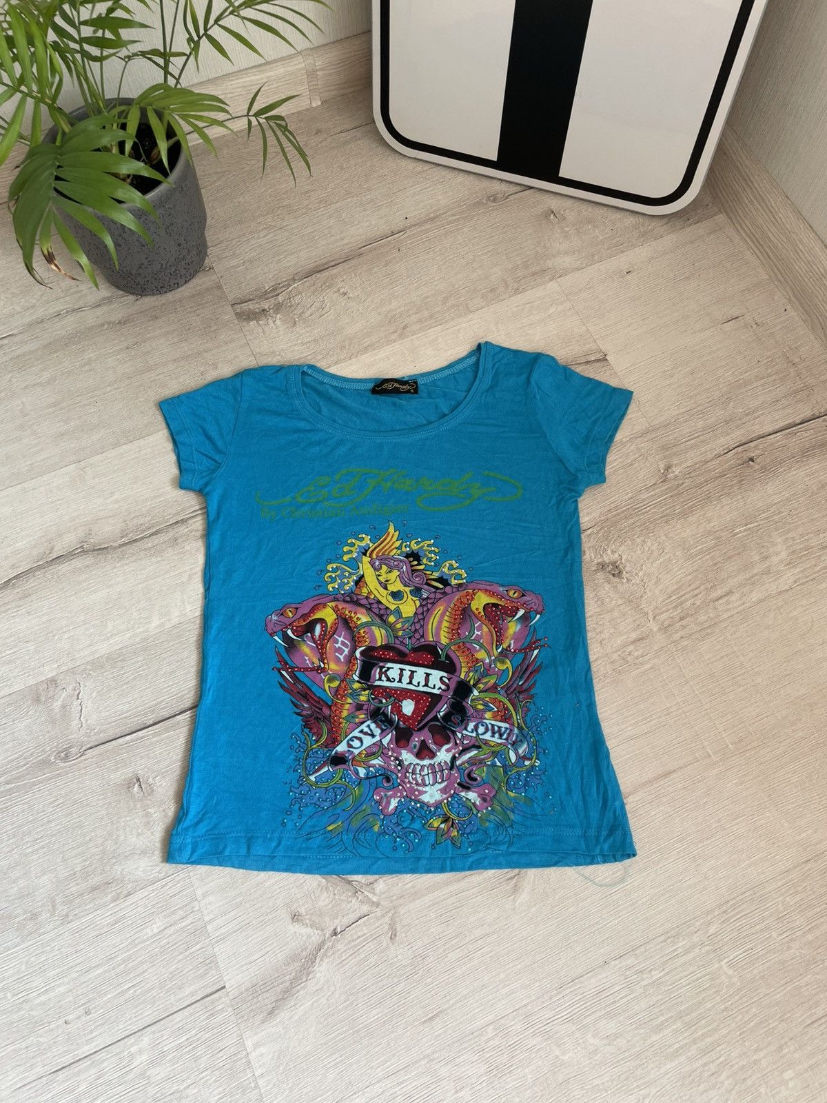 Hysteric Glamour × If Six Was Nine Vntg Ed Hardy By Christian Audigier Baby Tee Crop Top Y2k US Size S / US 4 / IT 40 - 1 Thumbnail