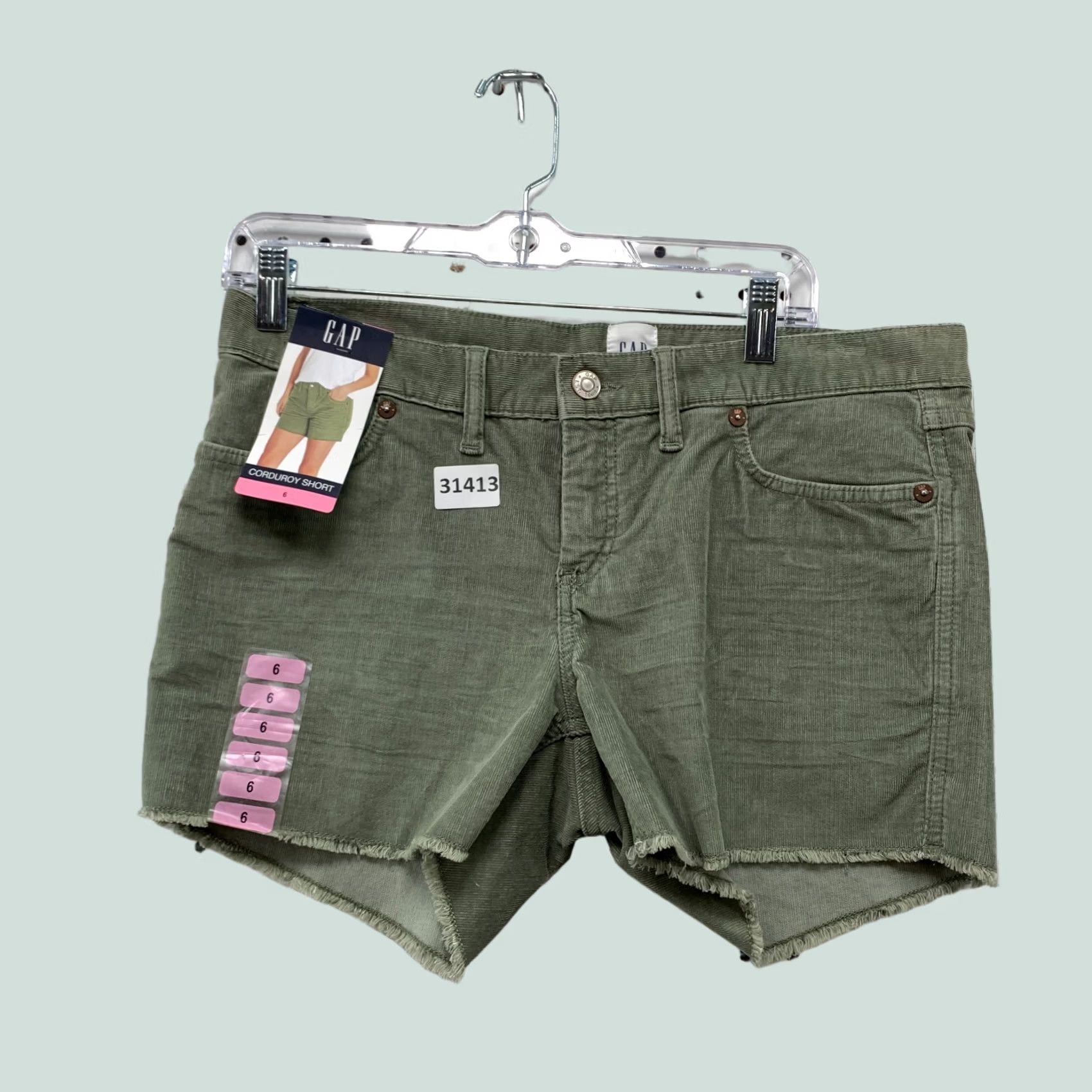 Gap Gap Cut Off Shorts Women 6 Olive Green NWT 32x4 Casual Outdoor Raw Hem Size 28" / US 6 / IT 42 - 1 Thumbnail