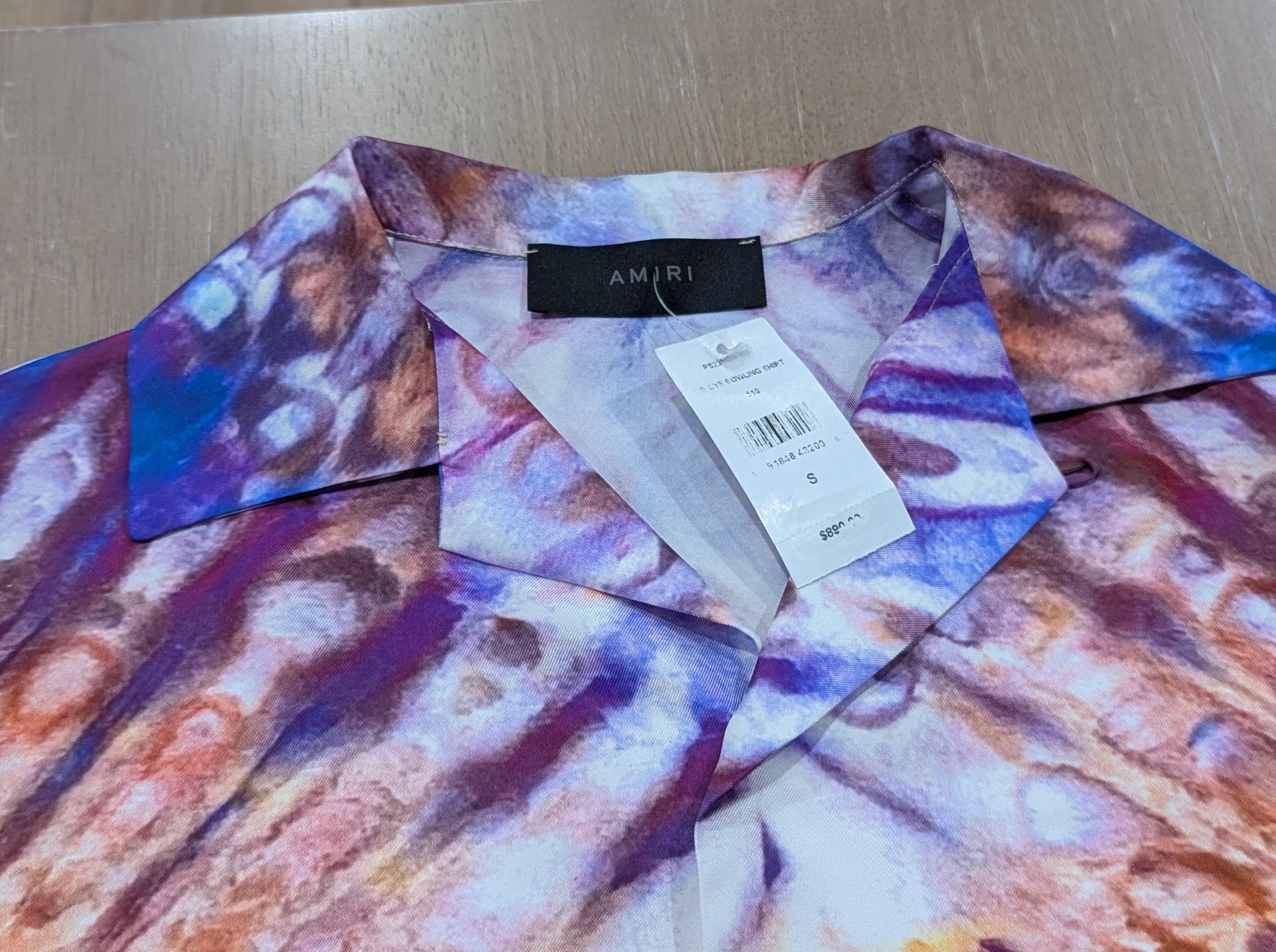 Amiri AMIRI Tie Dye SS Silk Button Up Bowling Shirt Purple Small Size US S / EU 44-46 / 1 - 2 Thumbnail