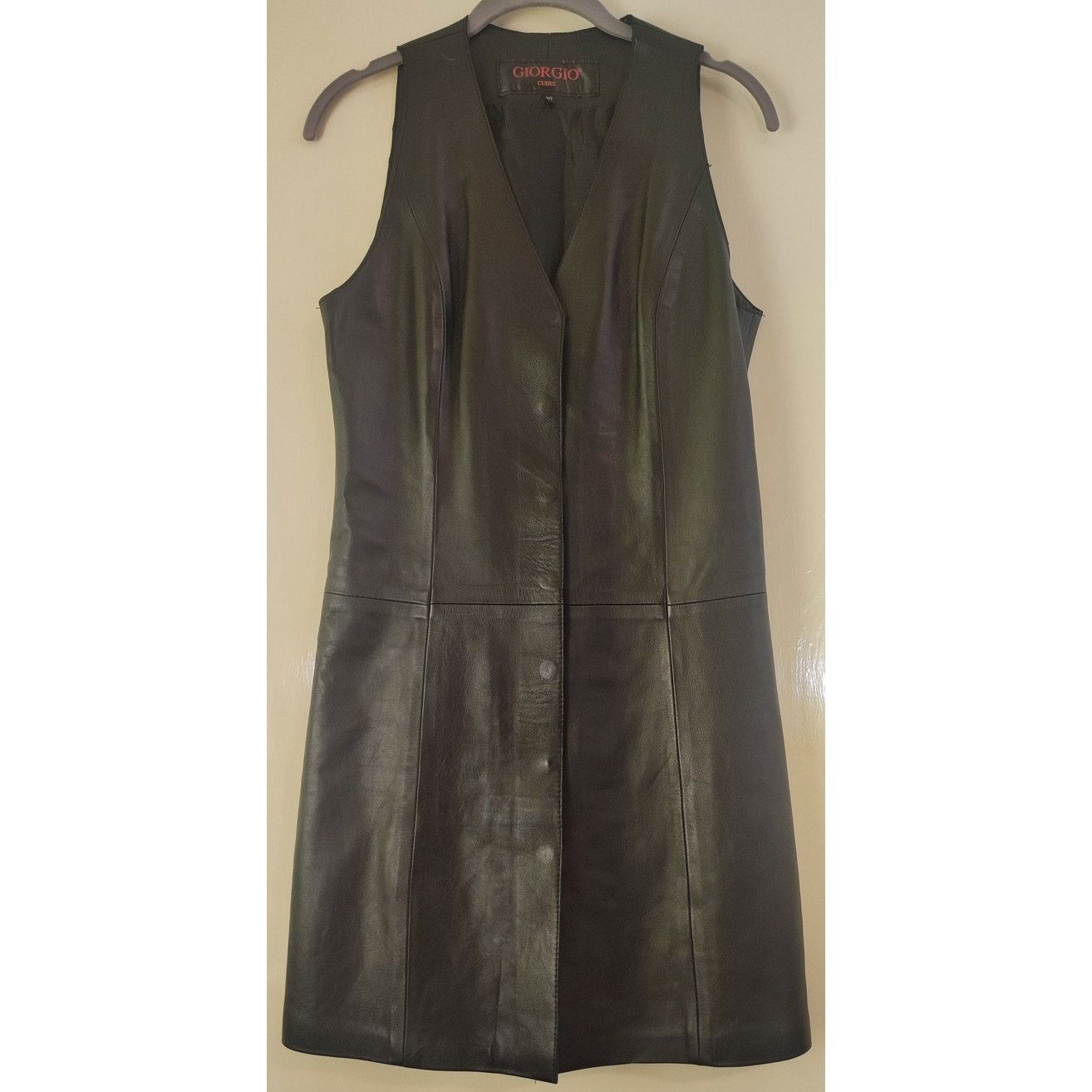 Designer Giorgio Cuirs Black Lamb Leather Mini Dress S French Size 40 Size S / US 4 / IT 40 - 5 Thumbnail