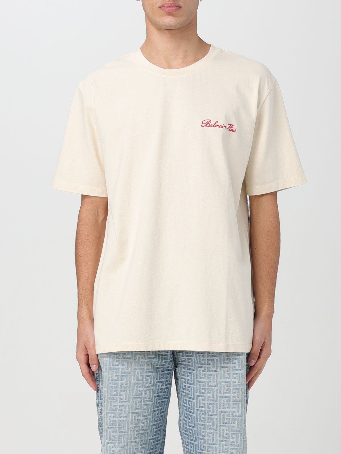 image of Balmain T-Shirt Men Yellow Cream (Size XS)