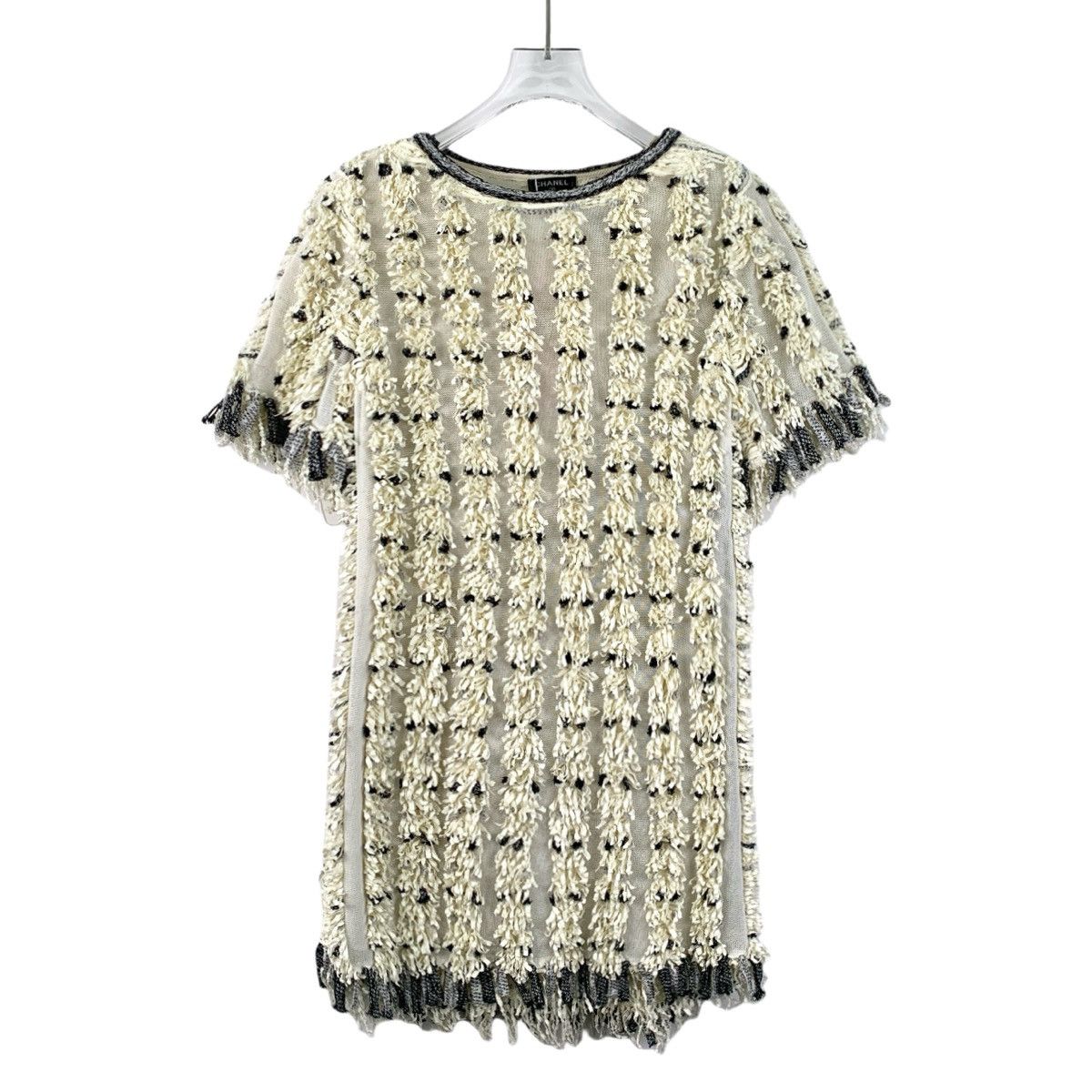 Chanel Chanel Beige Fringed Woven Short Sleeve Dress K26WX Size XS / US 0-2 / IT 36-38 - 1 Thumbnail