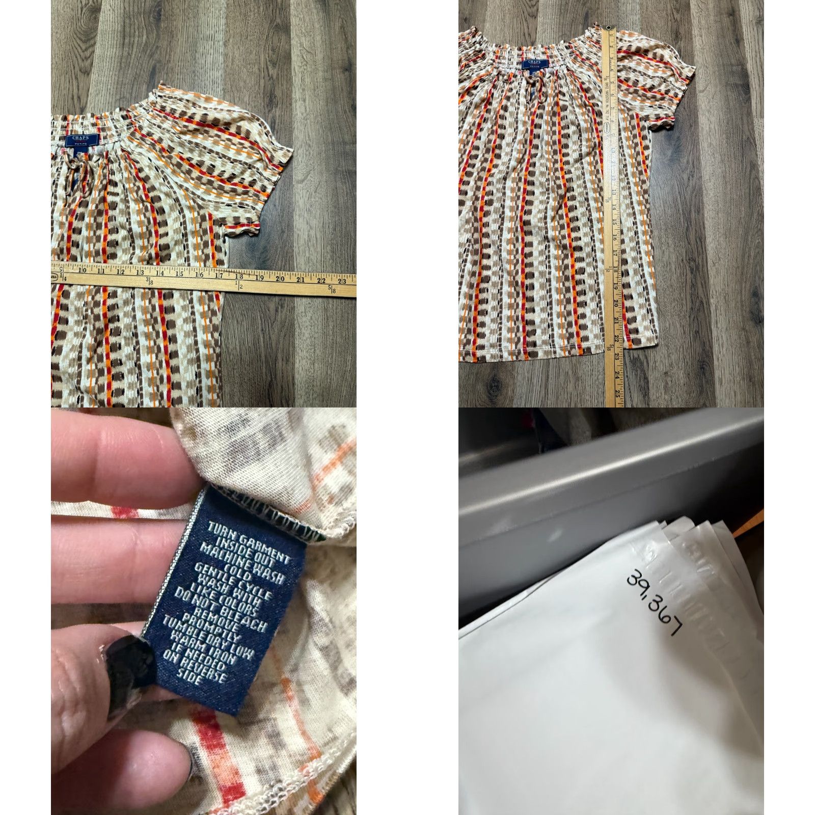 Chaps NWT CHAPS Shirt Women's Petite Medium Brown Red Orange Allover Print Size M / US 6-8 / IT 42-44 - 8 Thumbnail