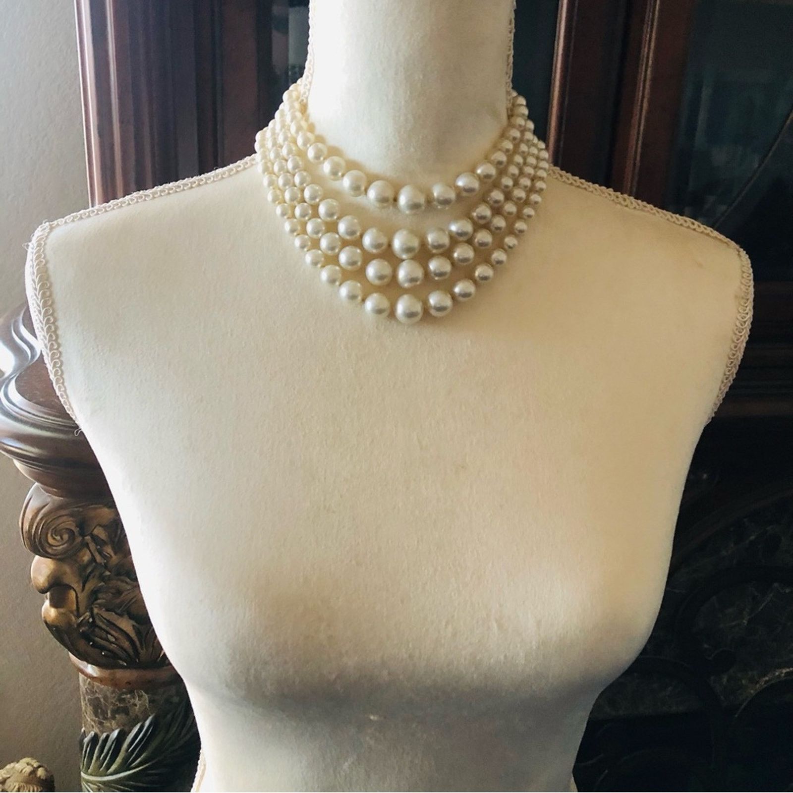 Vintage Vintage mid century quad graduated strand choker necklace Size ONE SIZE - 5 Thumbnail