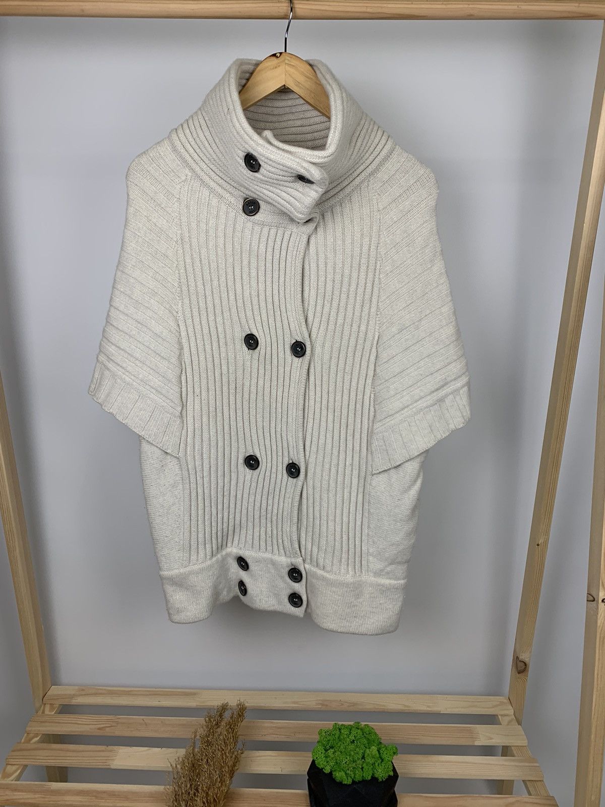 Bally × Designer Bally Heavy Knit Wool Pocket Oversize Poncho Size S / US 4 / IT 40 - 1 Thumbnail