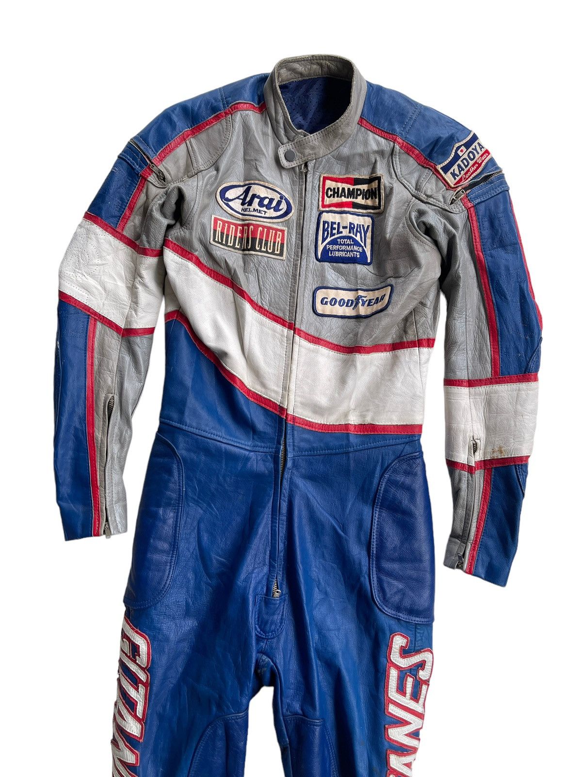 Japanese Brand Vintage 80s Kadoya Leather Racing Suit Size US 28 / EU 44 - 6 Thumbnail
