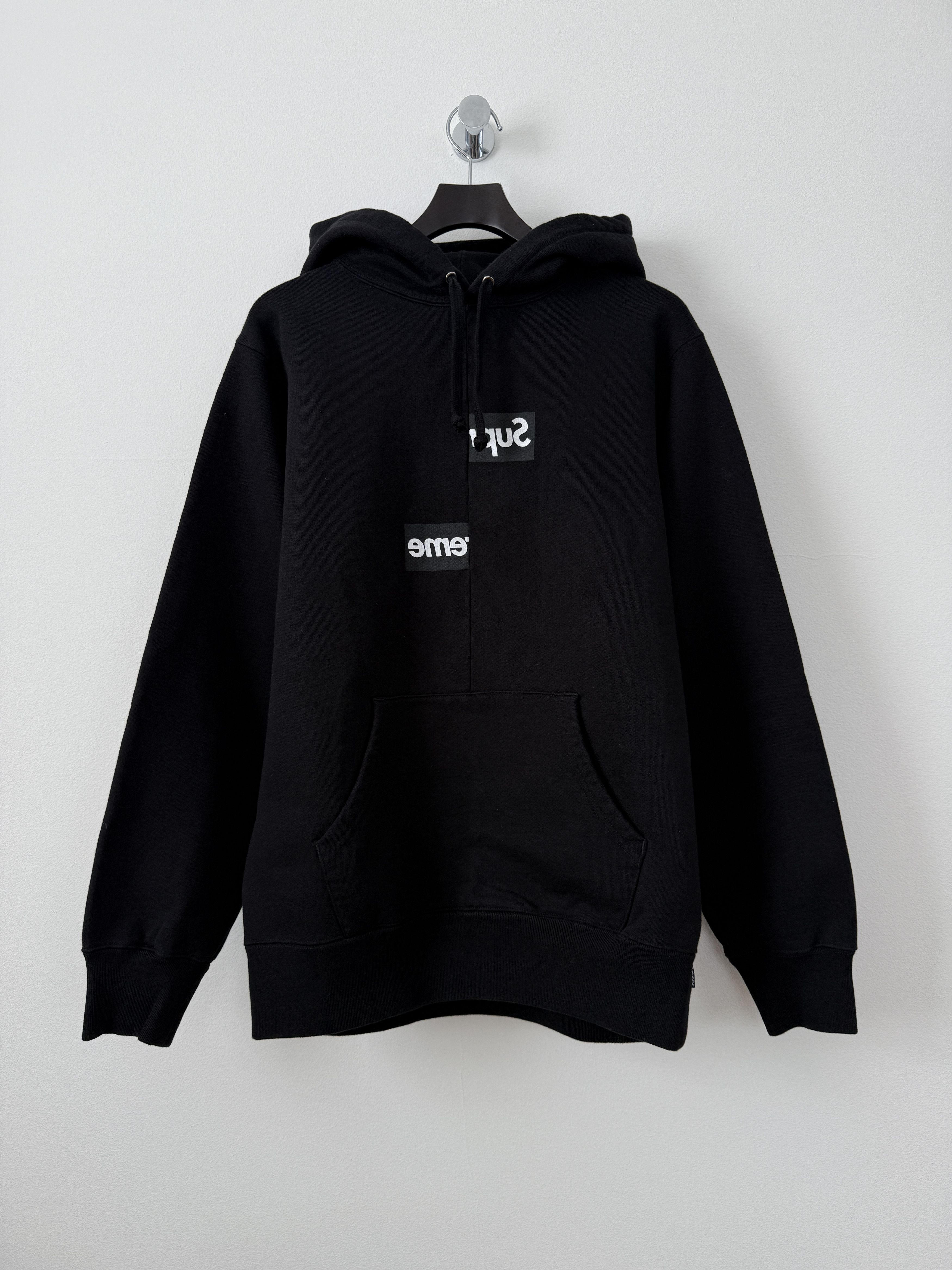 Supreme Supreme CDG SHIRT Split Box Logo Hoodie (Black) | Grailed